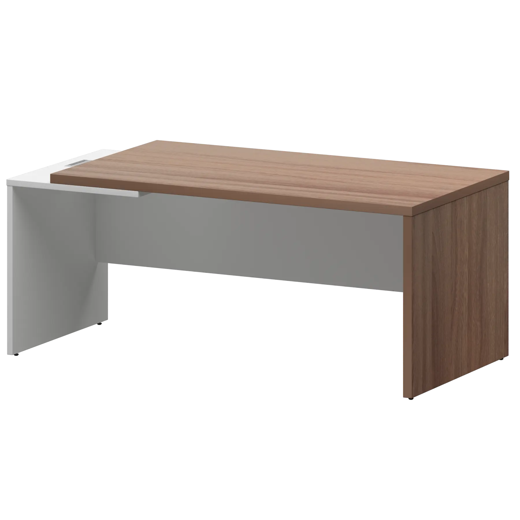 Стол руководителя левый Кортез KZ-18L Темный шимо/Белый