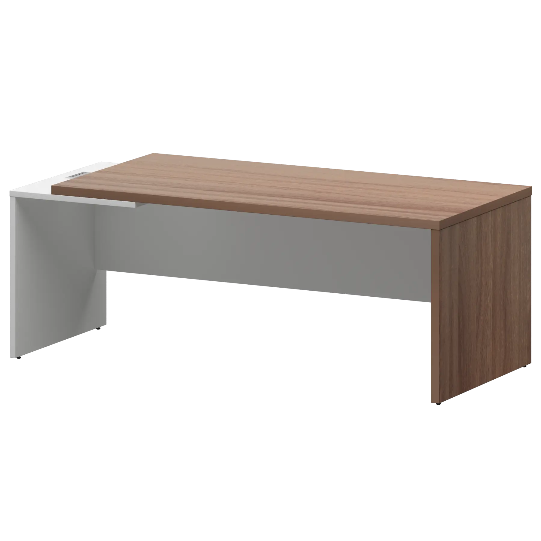 Стол руководителя левый Кортез KZ-20L Темный шимо/Белый