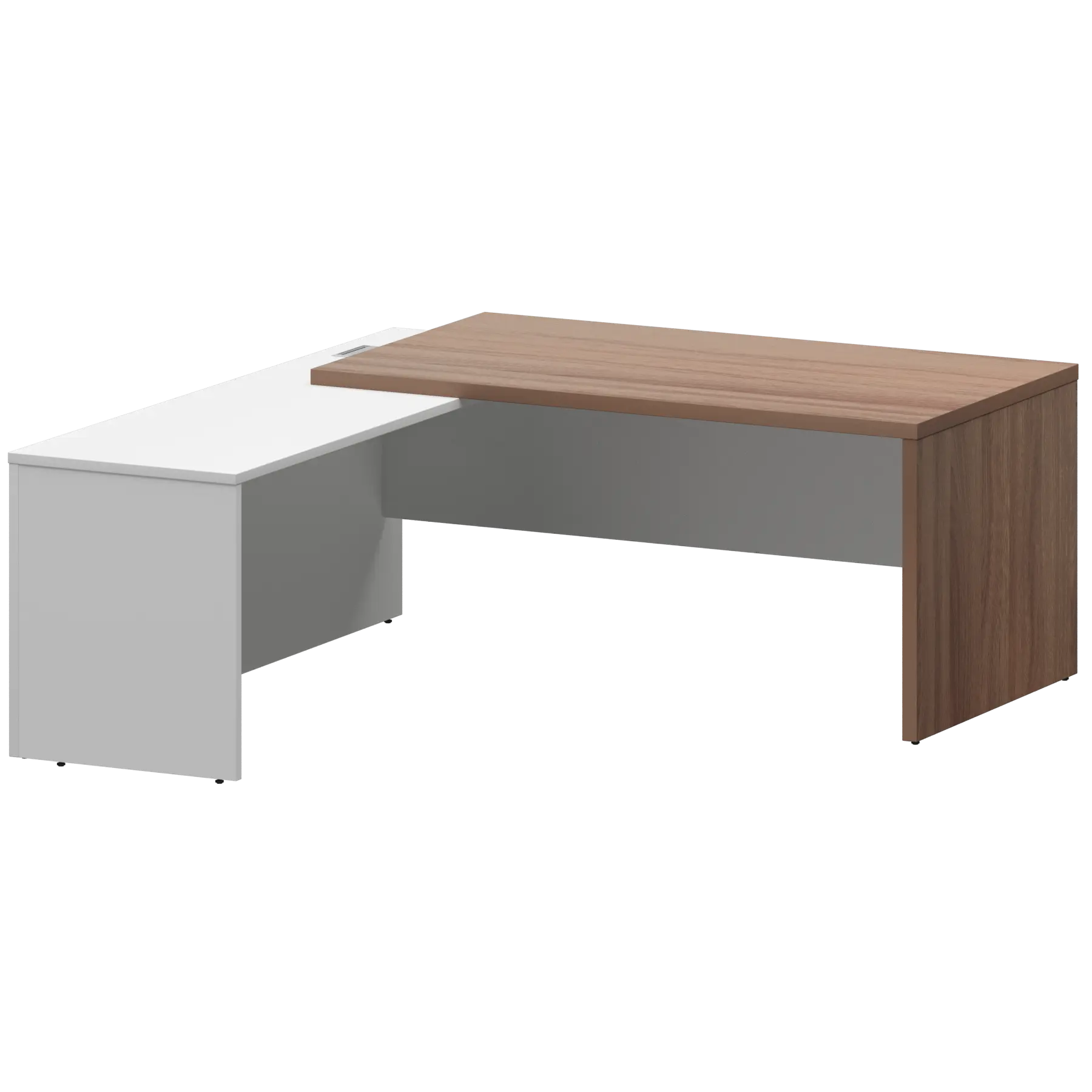 Стол руководителя левый Кортез KZP-18L Темный шимо/Белый