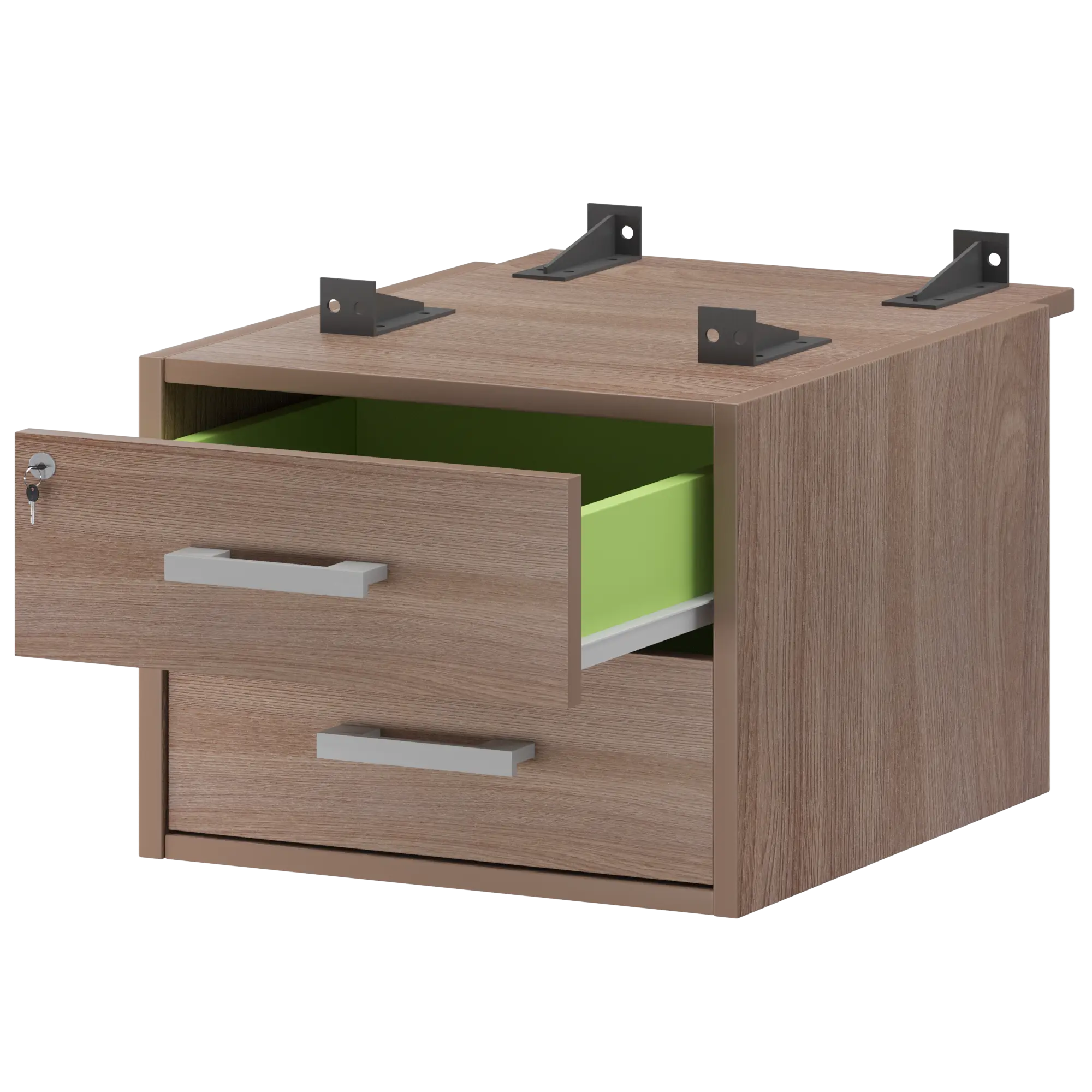 Тумба подвесная для столов на м/каркасе гл.730 мм Арго-М АМТ2-02Ц.73 Темный шимо