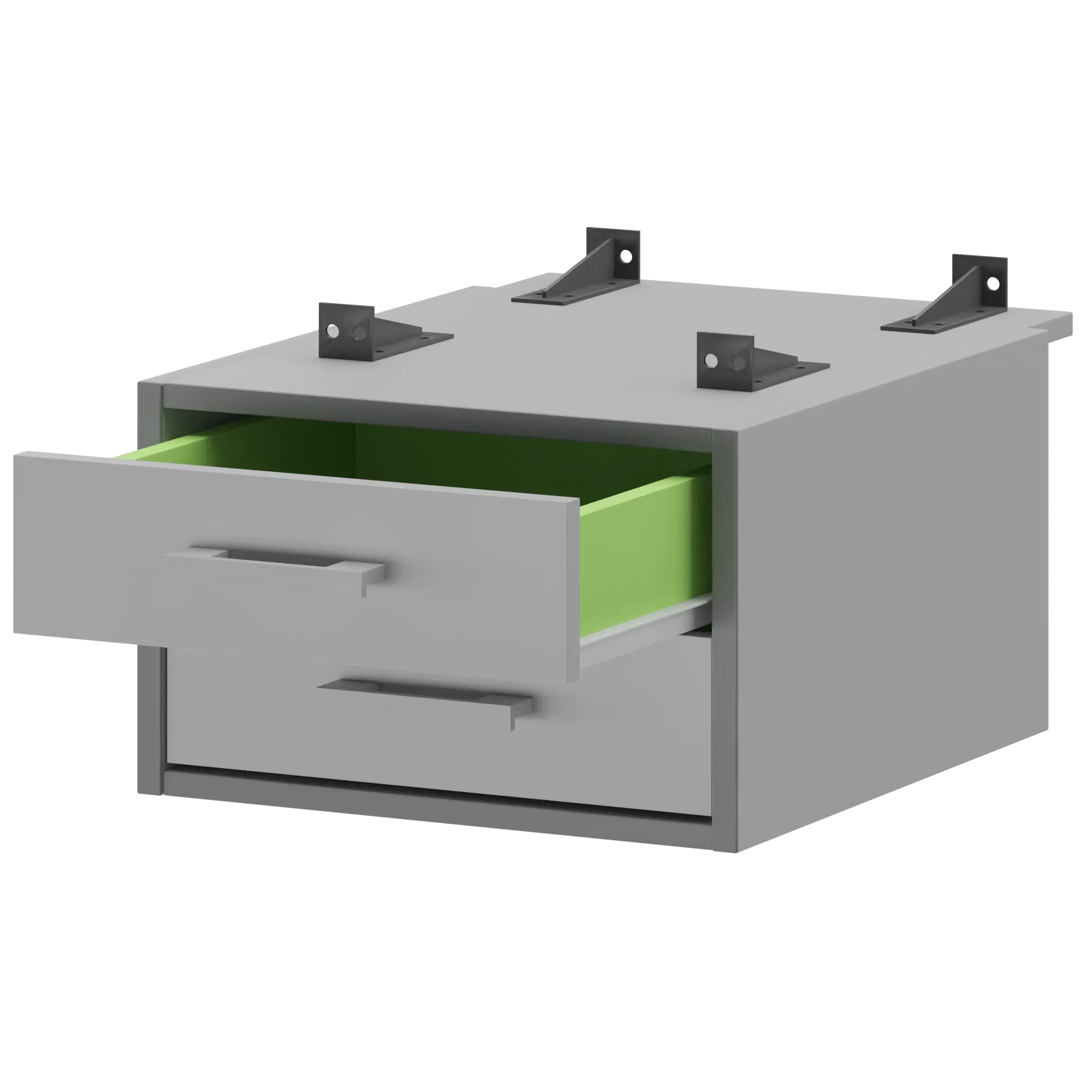 Тумба подвесная для столов на м/каркасе гл.730 мм Арго-М АМТ2-02.73 Серый