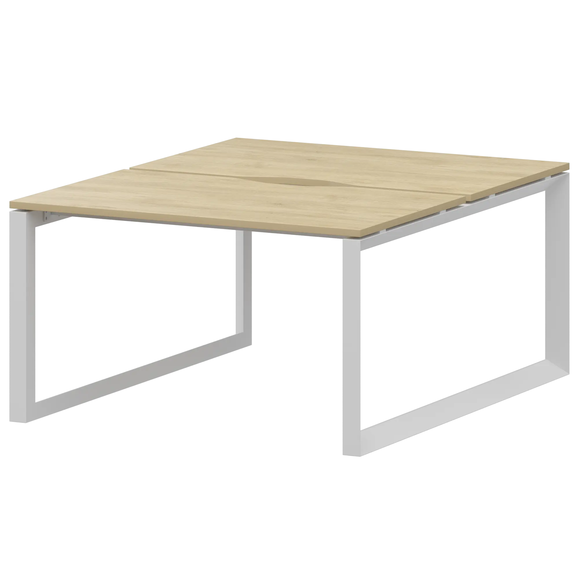 Бенч двойной на 2 рабочих места на металлокаркасе Аргентум-МП НТМП.О.Б2-120 Баттл Рок/Белый