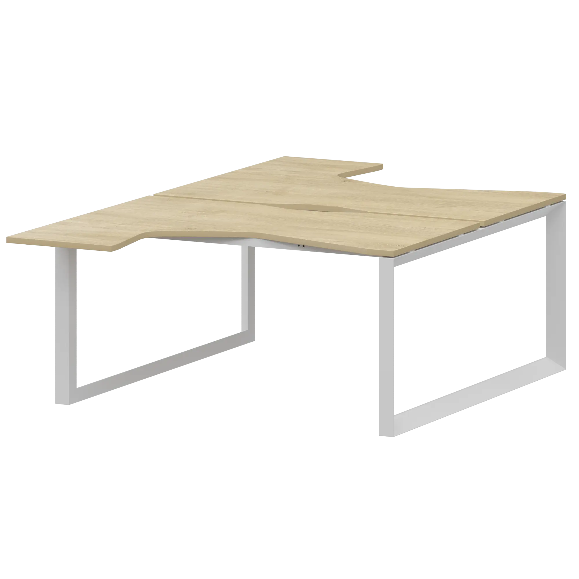 Бенч эргономичный на 2 рабочих места на металлокаркасе Аргентум-МП НТМП.О.Б2-040 Баттл Рок/Белый