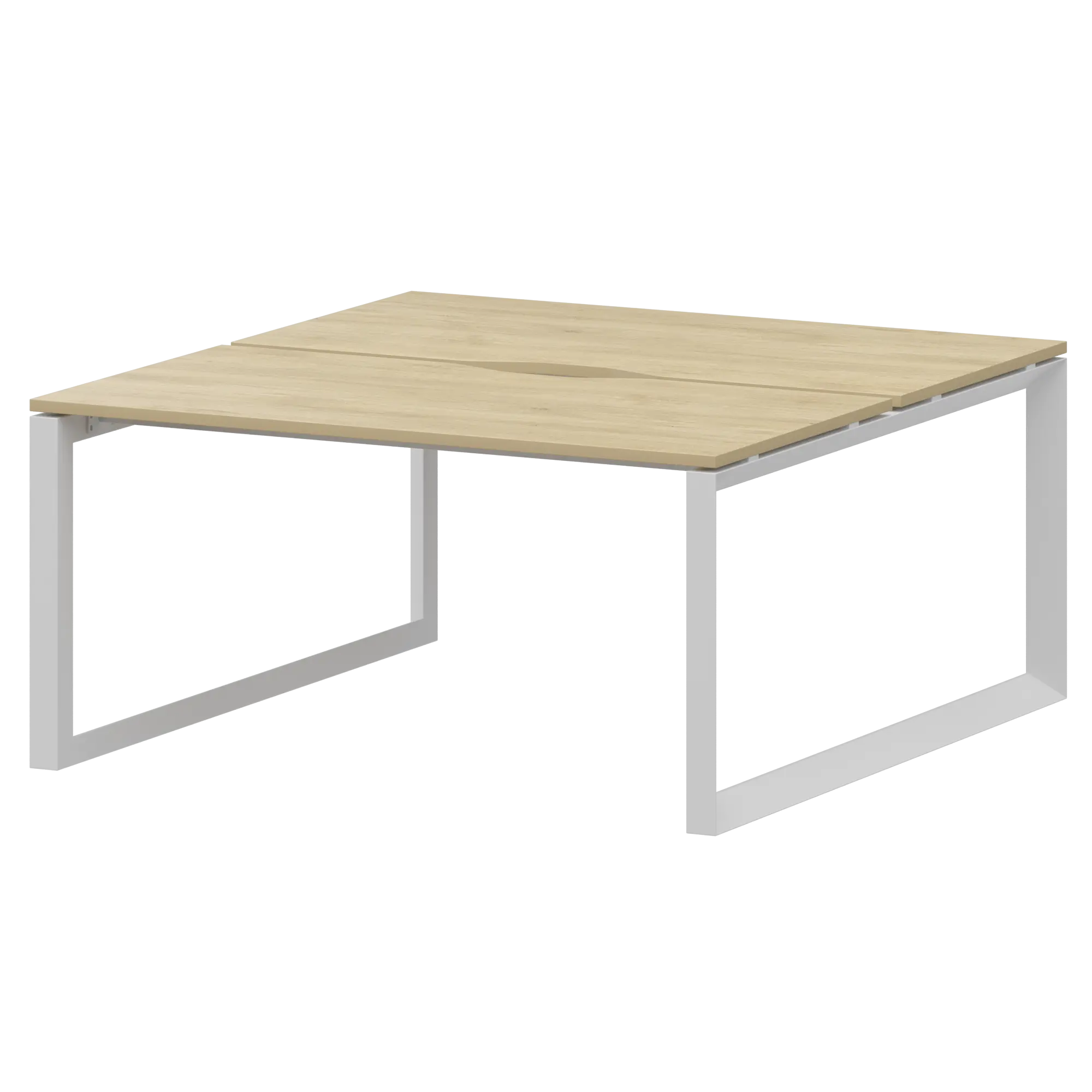 Бенч двойной на 2 рабочих места на металлокаркасе Аргентум-МП НТМП.О.Б2-140 Баттл Рок/Белый