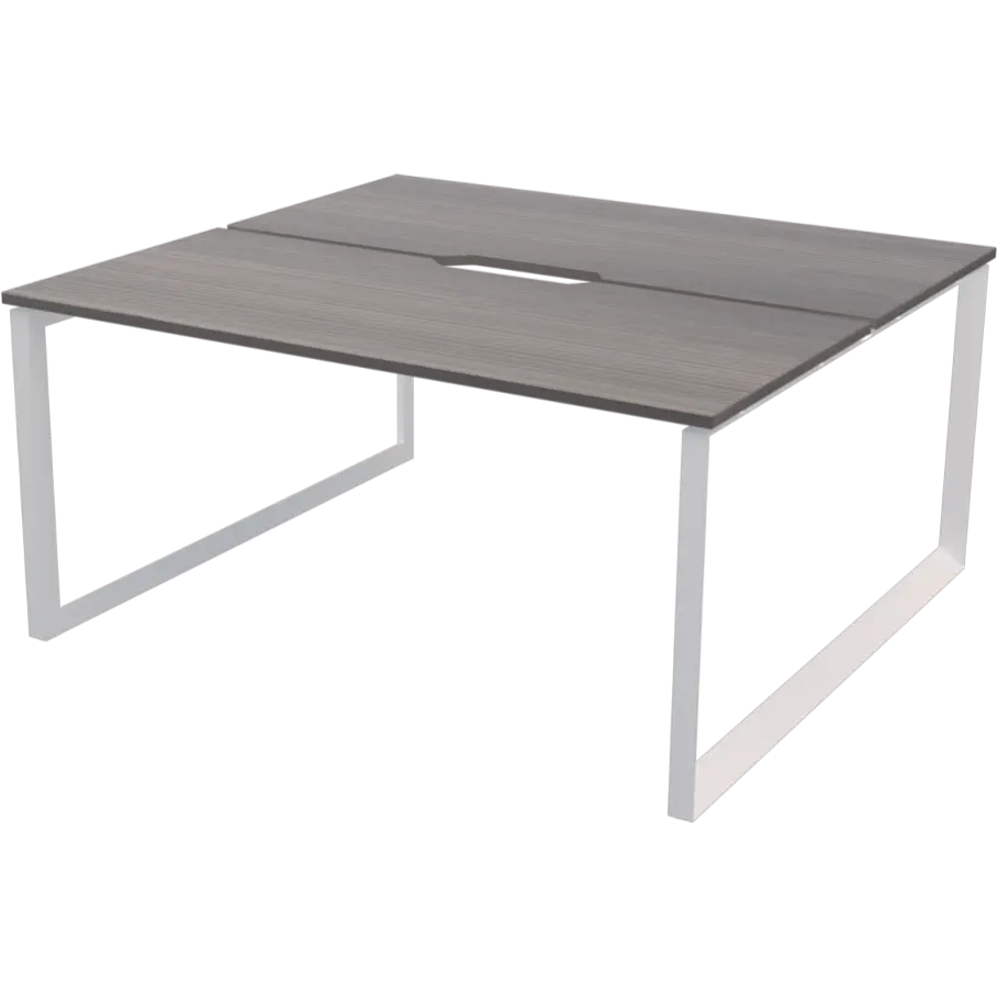 Бенч двойной на 2 рабочих места на металлокаркасе Аргентум-МП НТМП.О.Б2-180 Лиственница/Белый