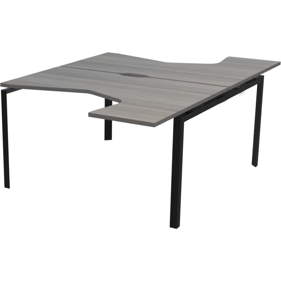 Бенч эргономичный на 2 рабочих места на металлокаркасе Аргентум-МП НТМП.П.Б2-040 Лиственница/Антрацит