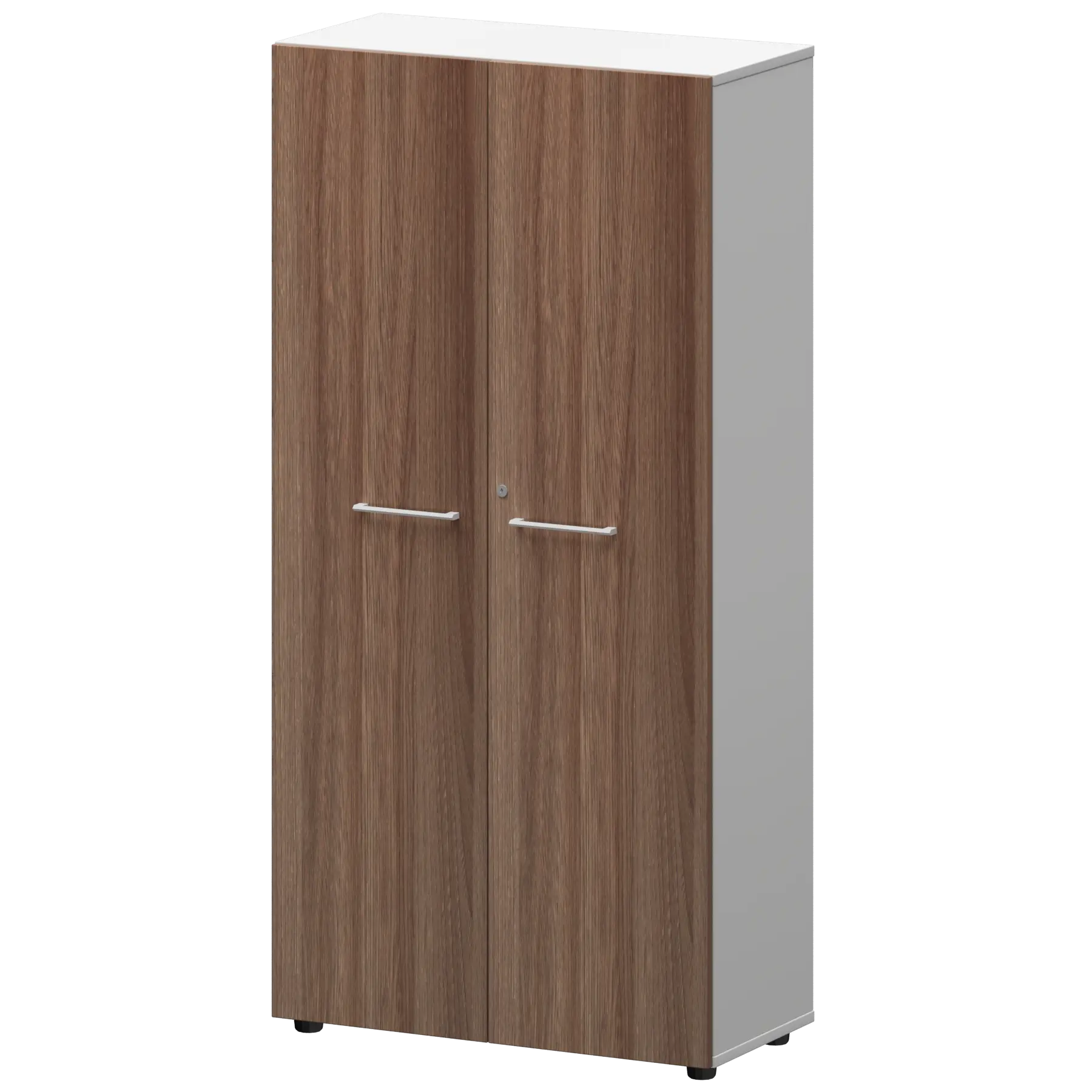 Шкаф высокий закрытый Кортез СМШ48F(Б) Темный шимо/Белый