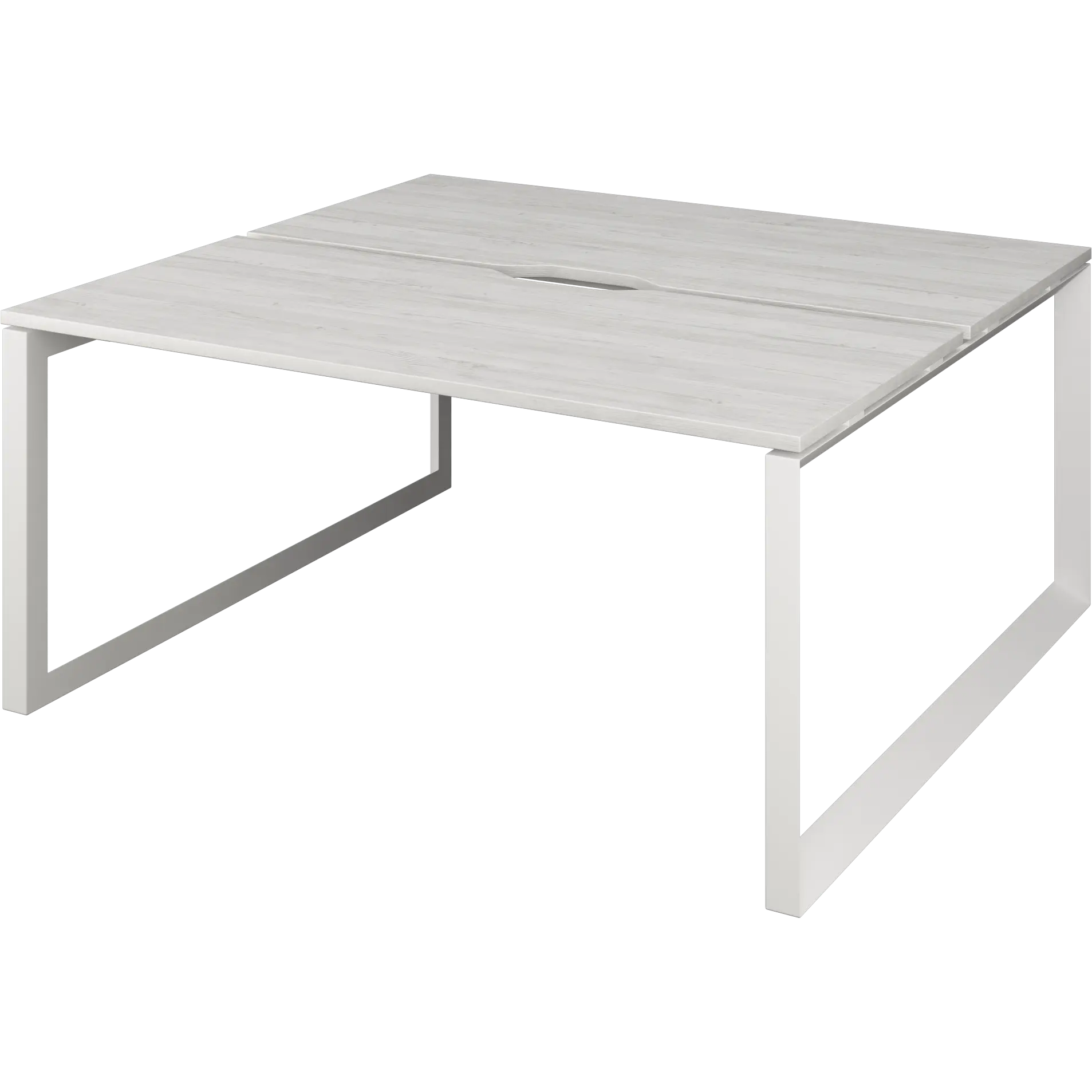 Бенч двойной на 2 рабочих места на металлокаркасе Аргентум-МП НТМП.О.Б2-160 Сосна винтер/Белый