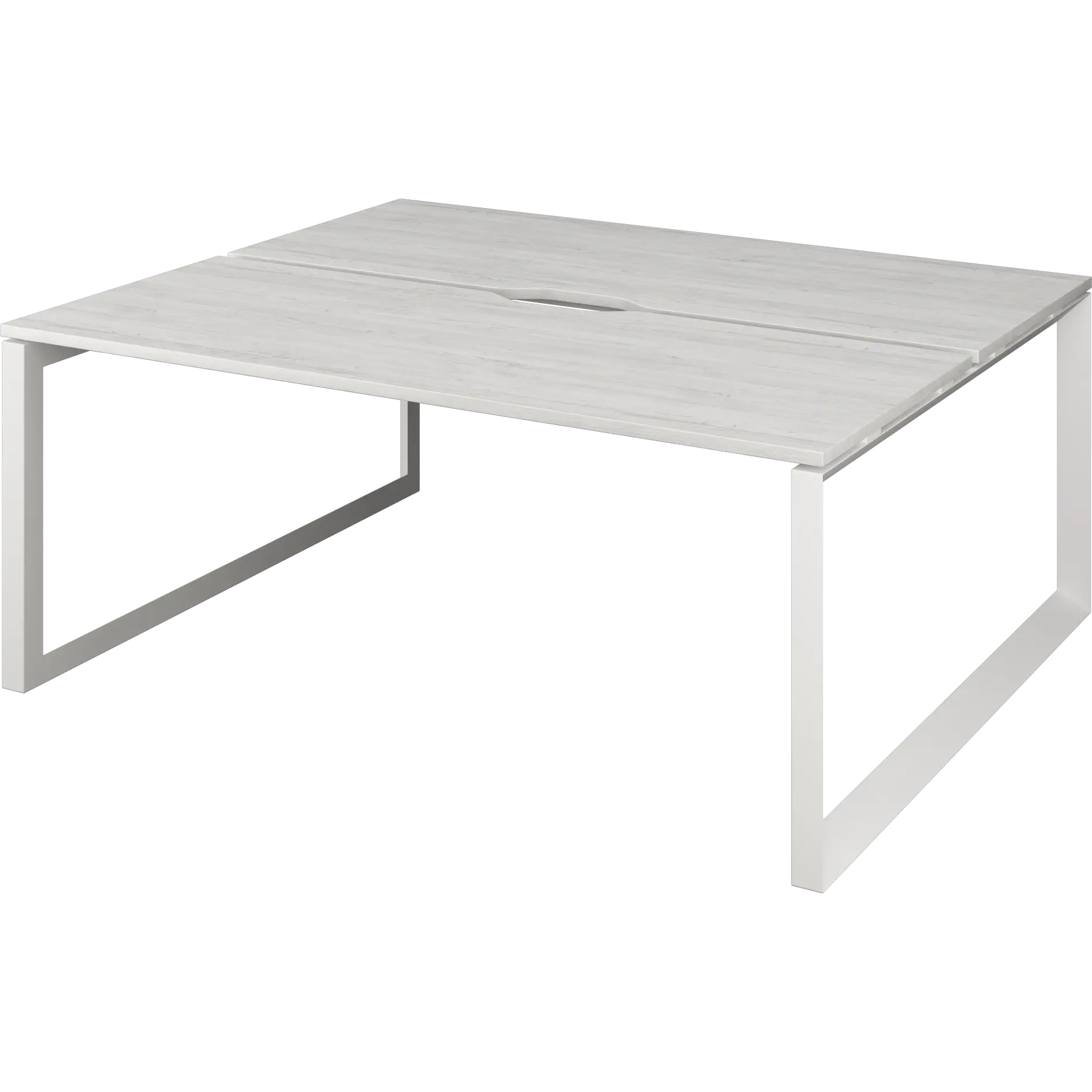 Бенч двойной на 2 рабочих места на металлокаркасе Аргентум-МП НТМП.О.Б2-180 Сосна винтер/Белый