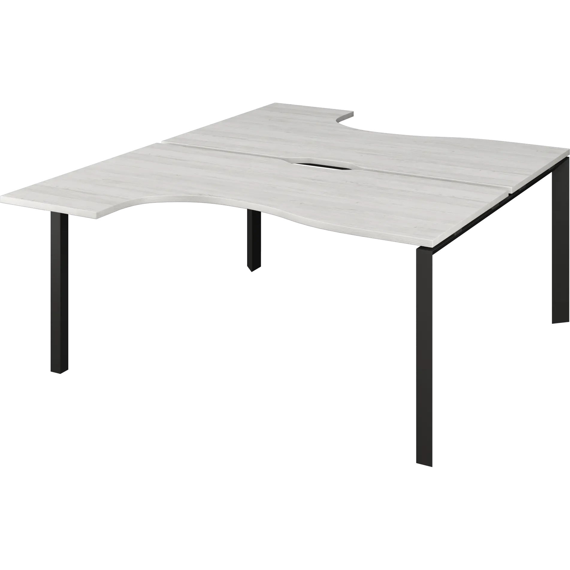 Бенч эргономичный на 2 рабочих места на металлокаркасе Аргентум-МП НТМП.П.Б2-060 Сосна винтер/Антрацит