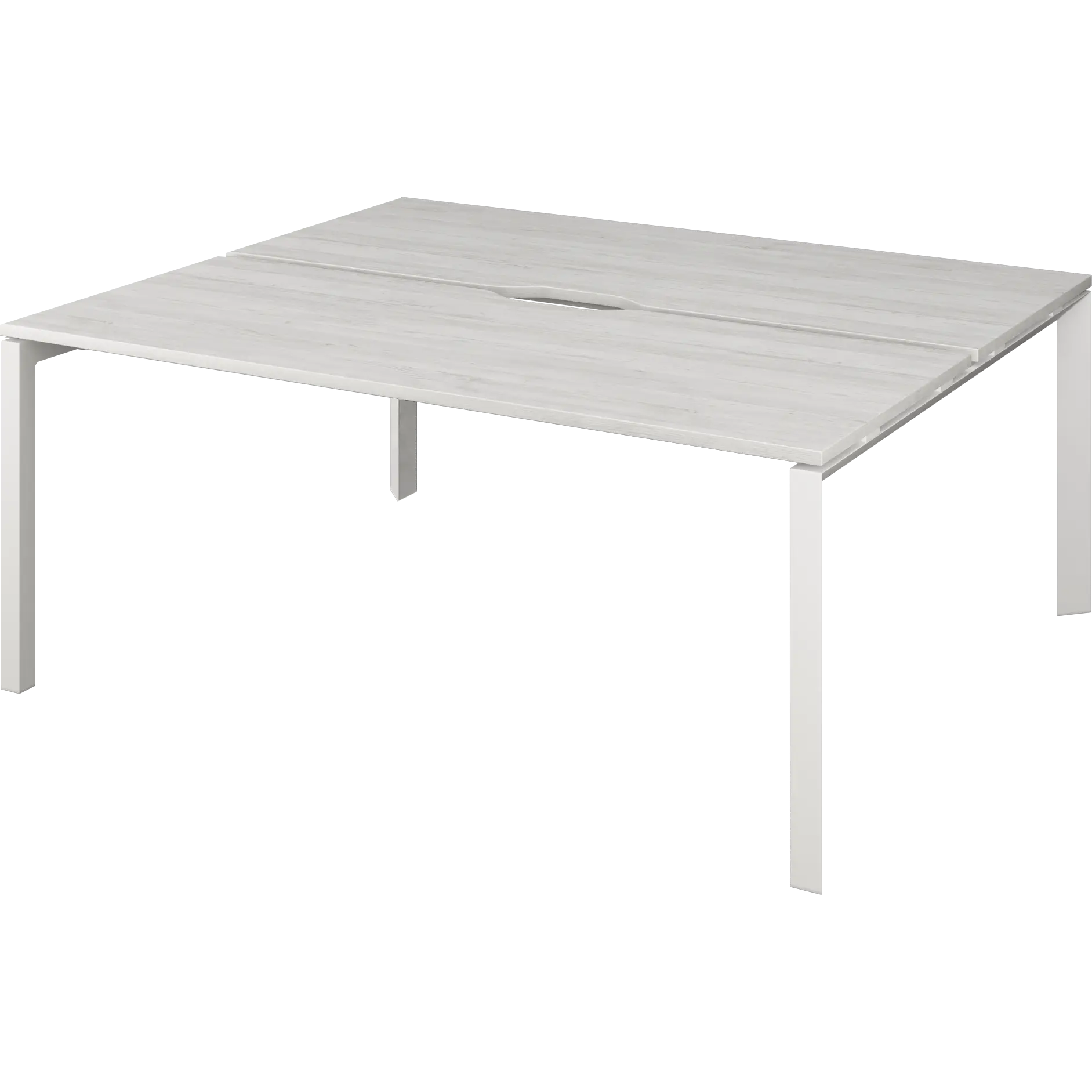 Бенч двойной на 2 рабочих места на металлокаркасе Аргентум-МП НТМП.П.Б2-180 Сосна винтер/Белый