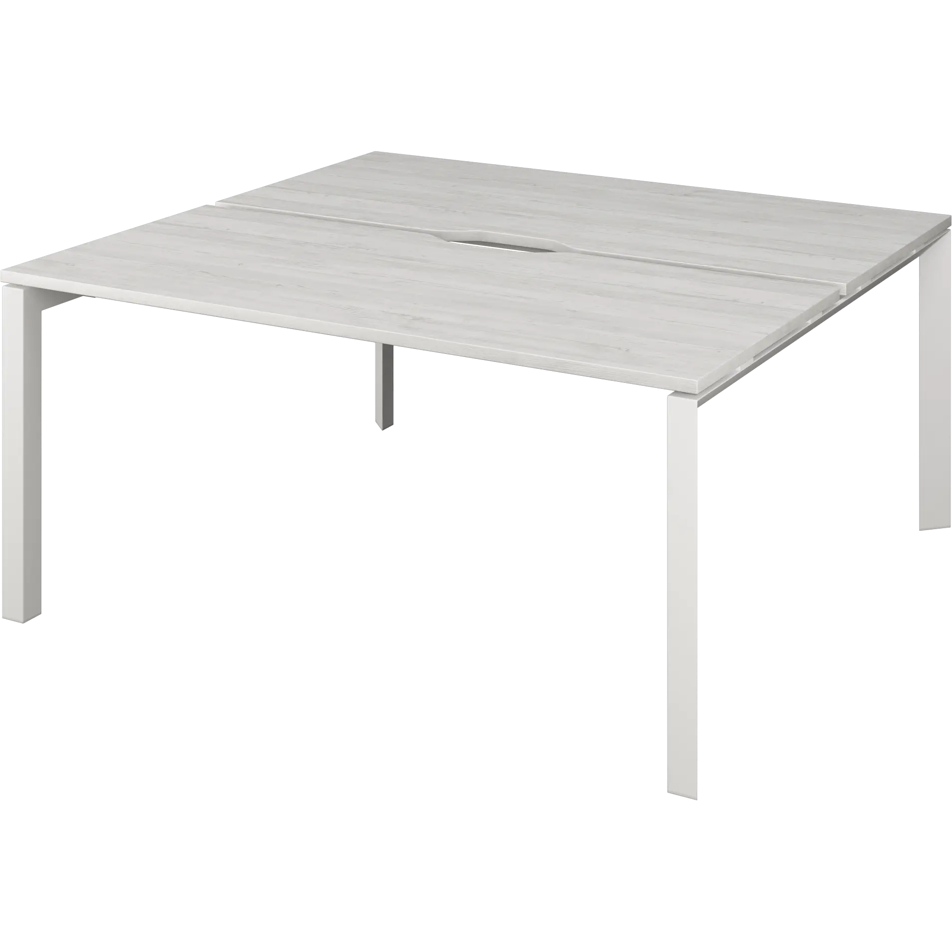 Бенч двойной на 2 рабочих места на металлокаркасе Аргентум-МП НТМП.П.Б2-140 Сосна винтер/Белый