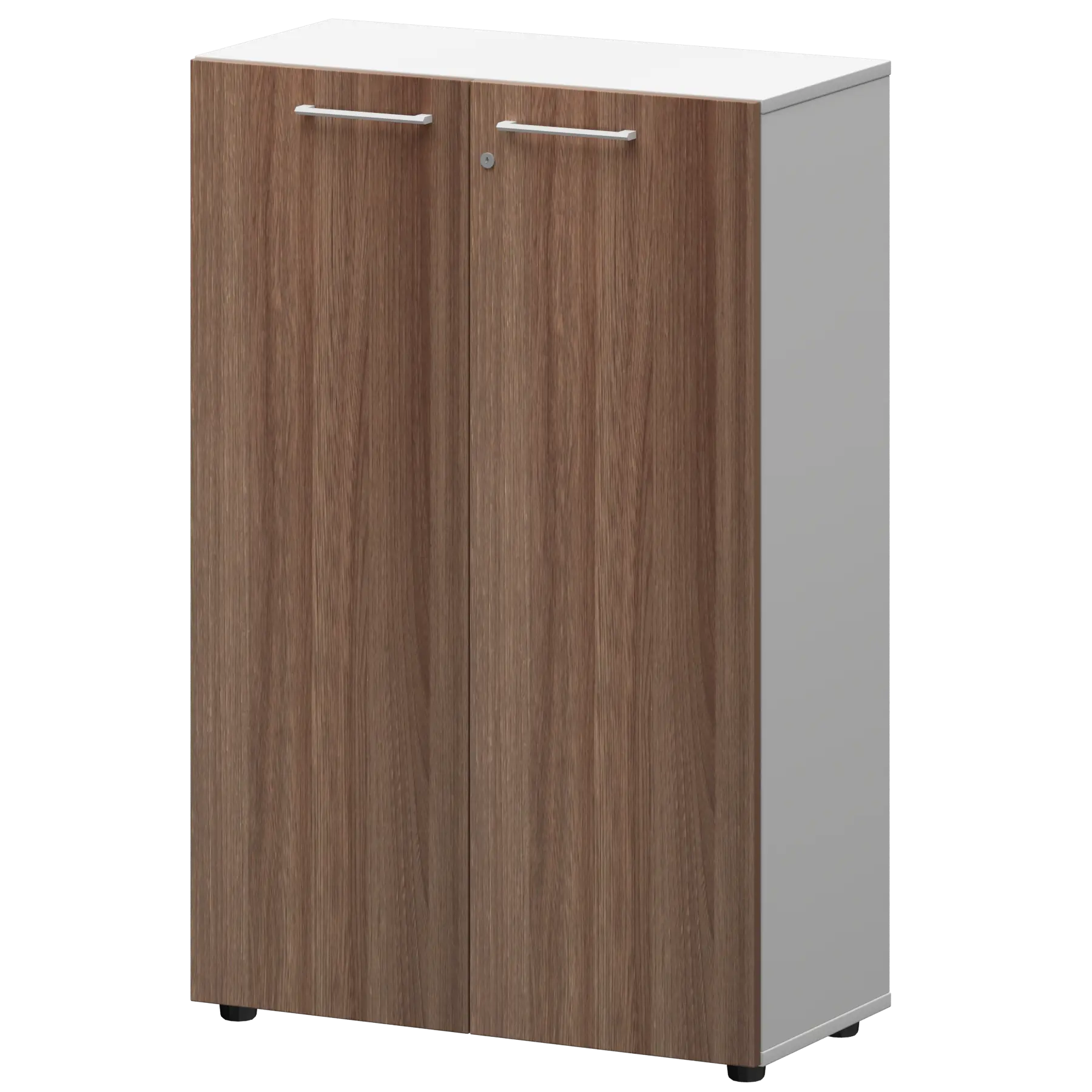 Шкаф средний закрытый Кортез СМШ38F(Б) Темный шимо/Белый