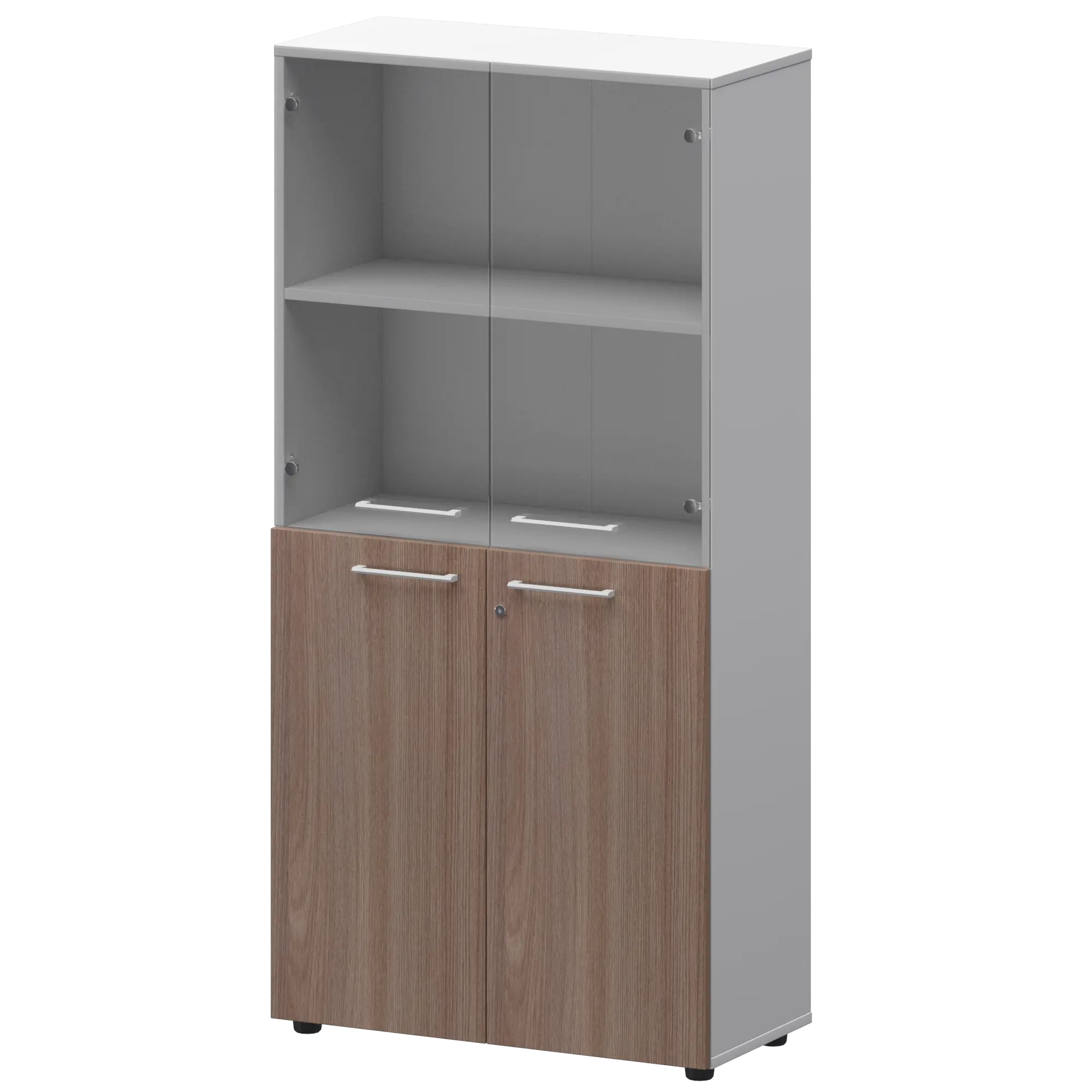 Шкаф высокий комб. Кортез СМШ48.28F.28S(Б) Темный шимо/Белый