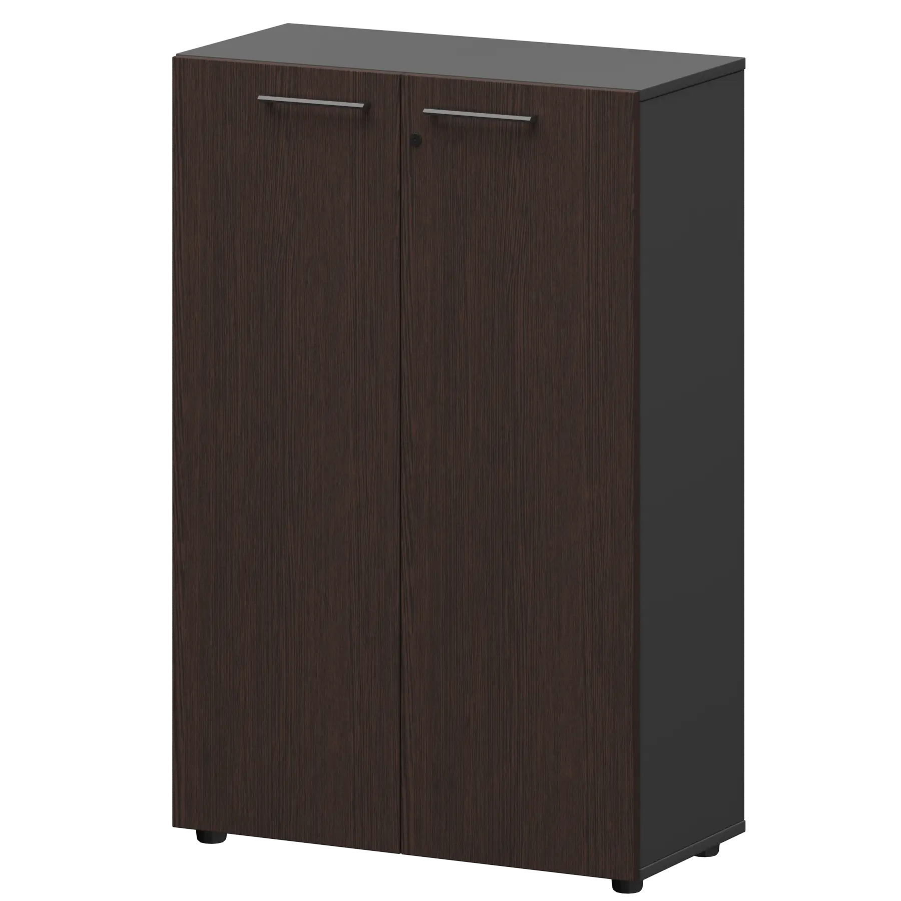 Шкаф средний закрытый Кортез СМШ38F Дуб венге/Графит