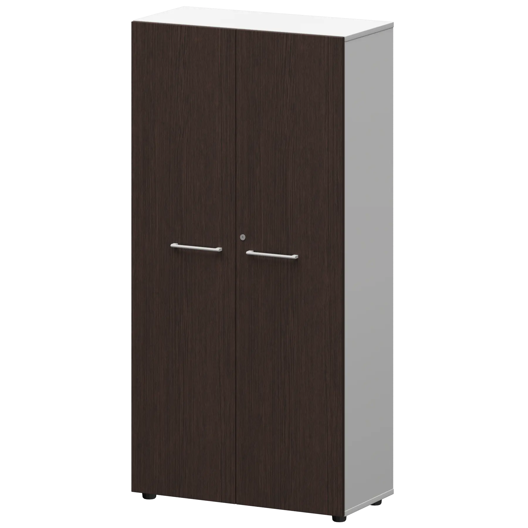 Шкаф высокий закрытый Кортез СМШ48F(Б) Дуб венге/Белый