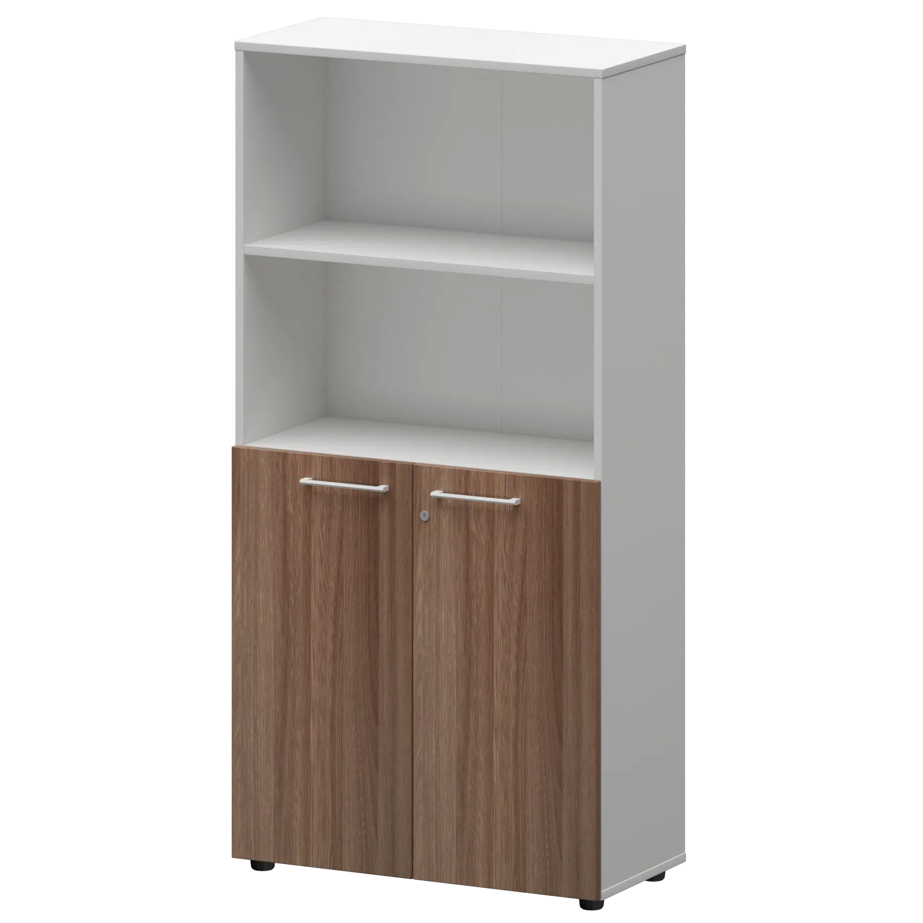 Шкаф высокий полузакрытый Кортез СМШ48.28F(Б) Темный шимо/Белый