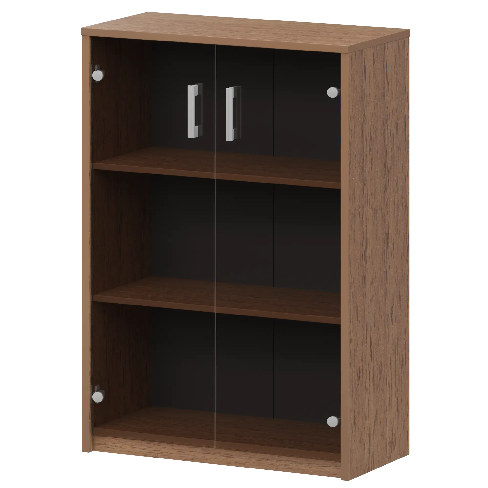 Стеллаж средний с тонированным стеклом Арго А-304/А-стл304тон Орех