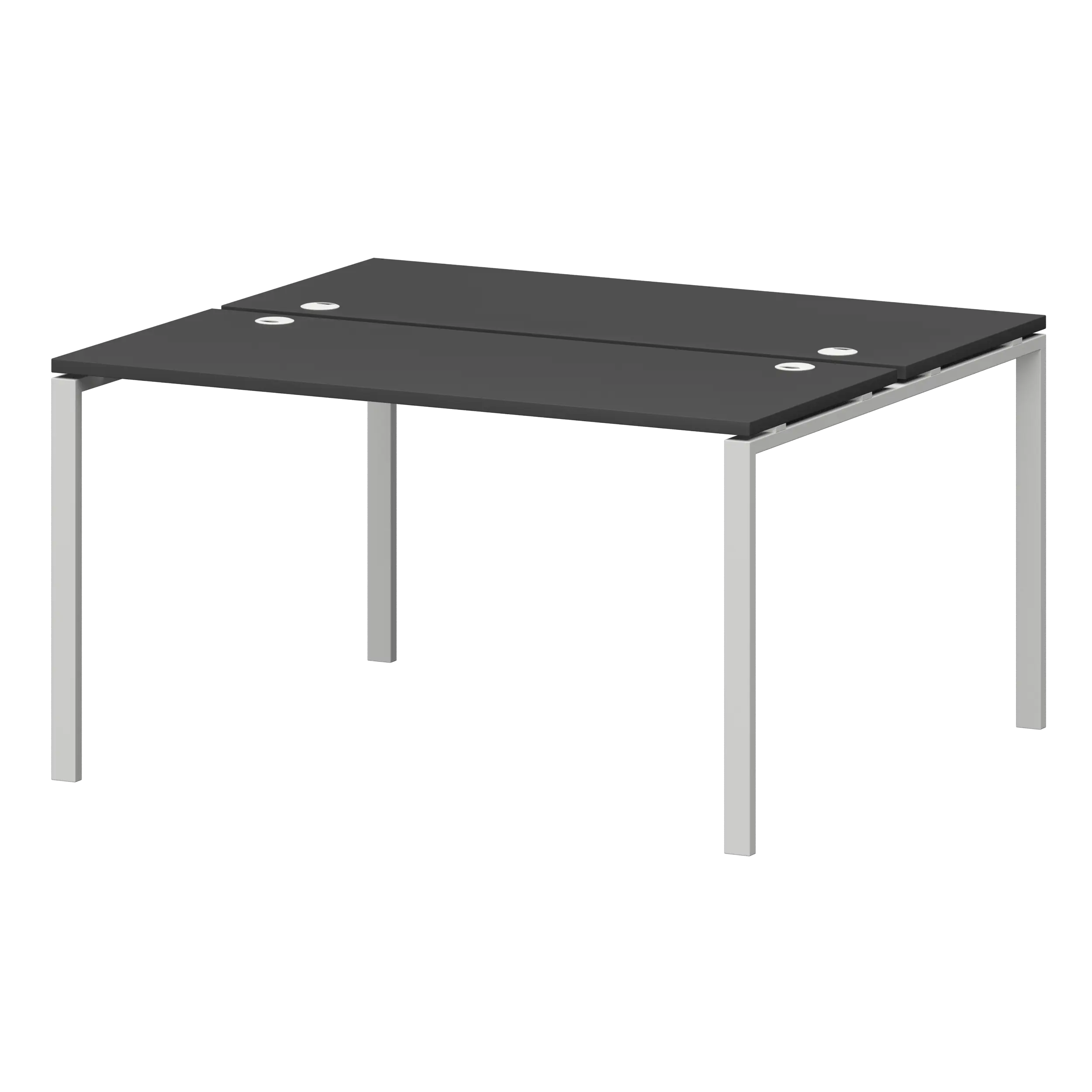 Бенч двойной на металлокаркасе Смарт СМС2-П-10К.120.Пр25 Графит/Белый