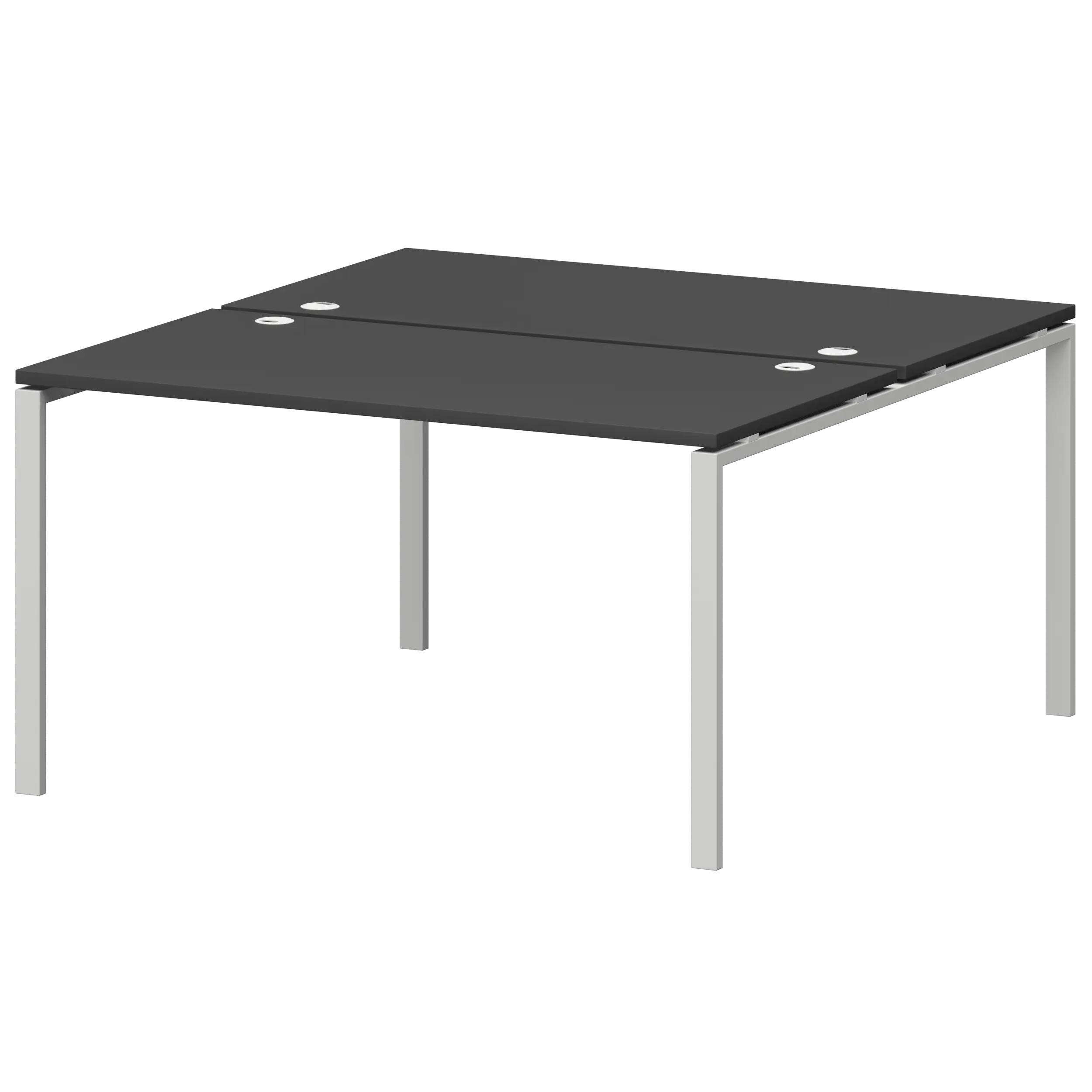 Бенч двойной на металлокаркасе Смарт СМС2-П-14К.149.Пр25 Графит/Белый