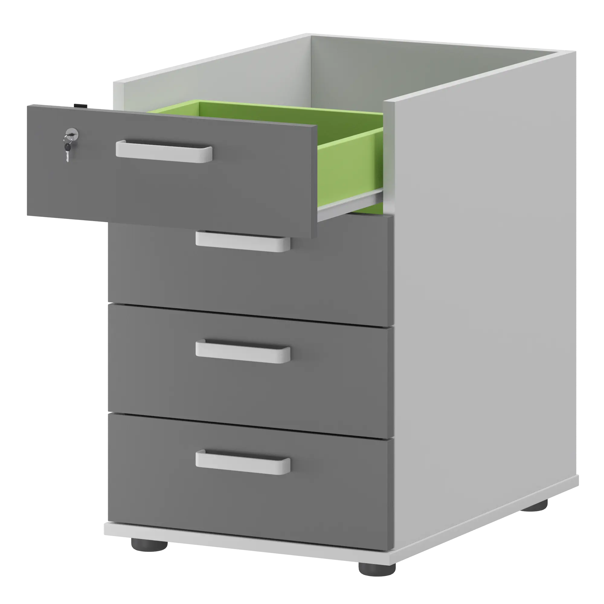 Корпус тумбы приставной Смарт СМТ-4П  Белый/Графит