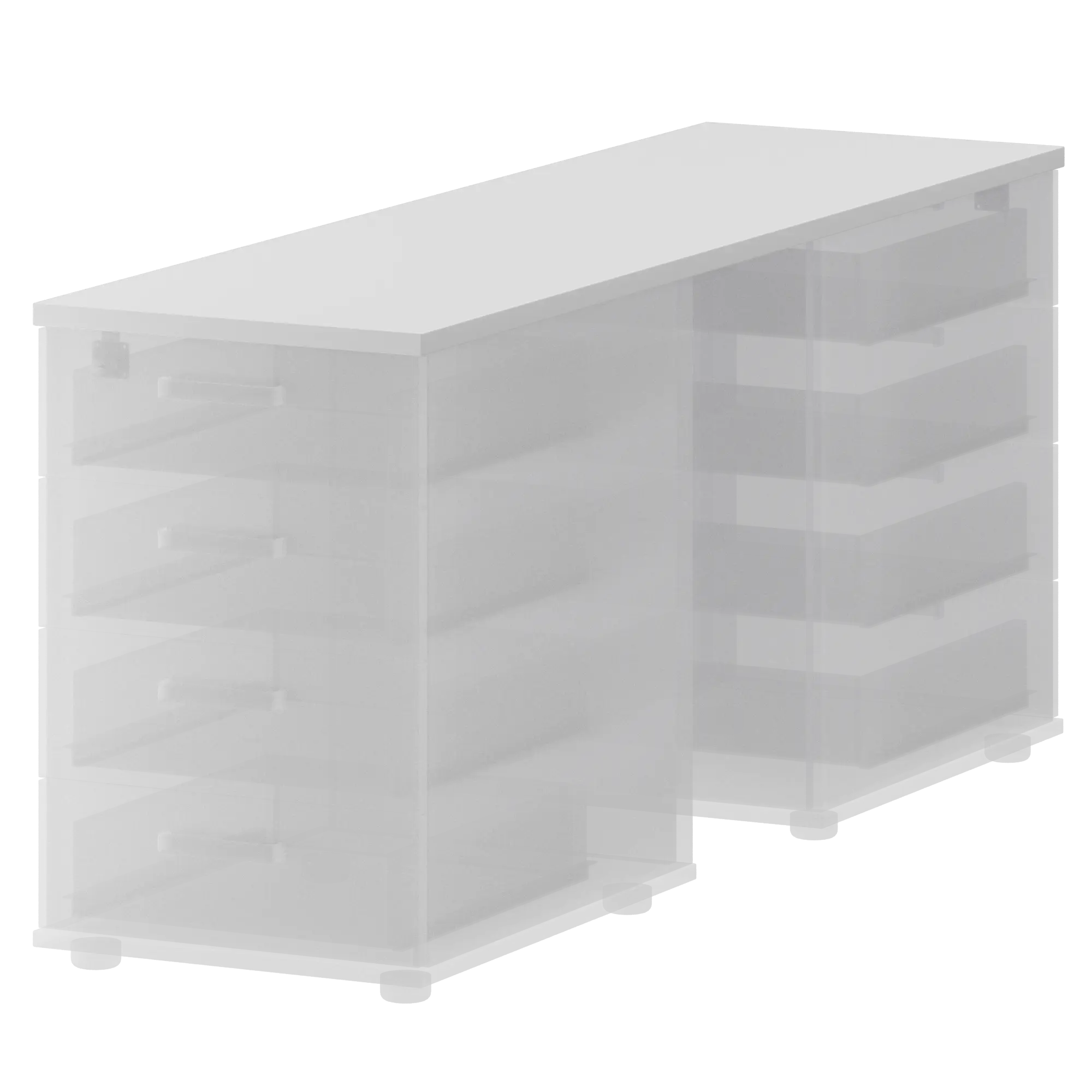 Топ единый для двух приставных тумб Смарт СМТ-4Т25-15 Белый