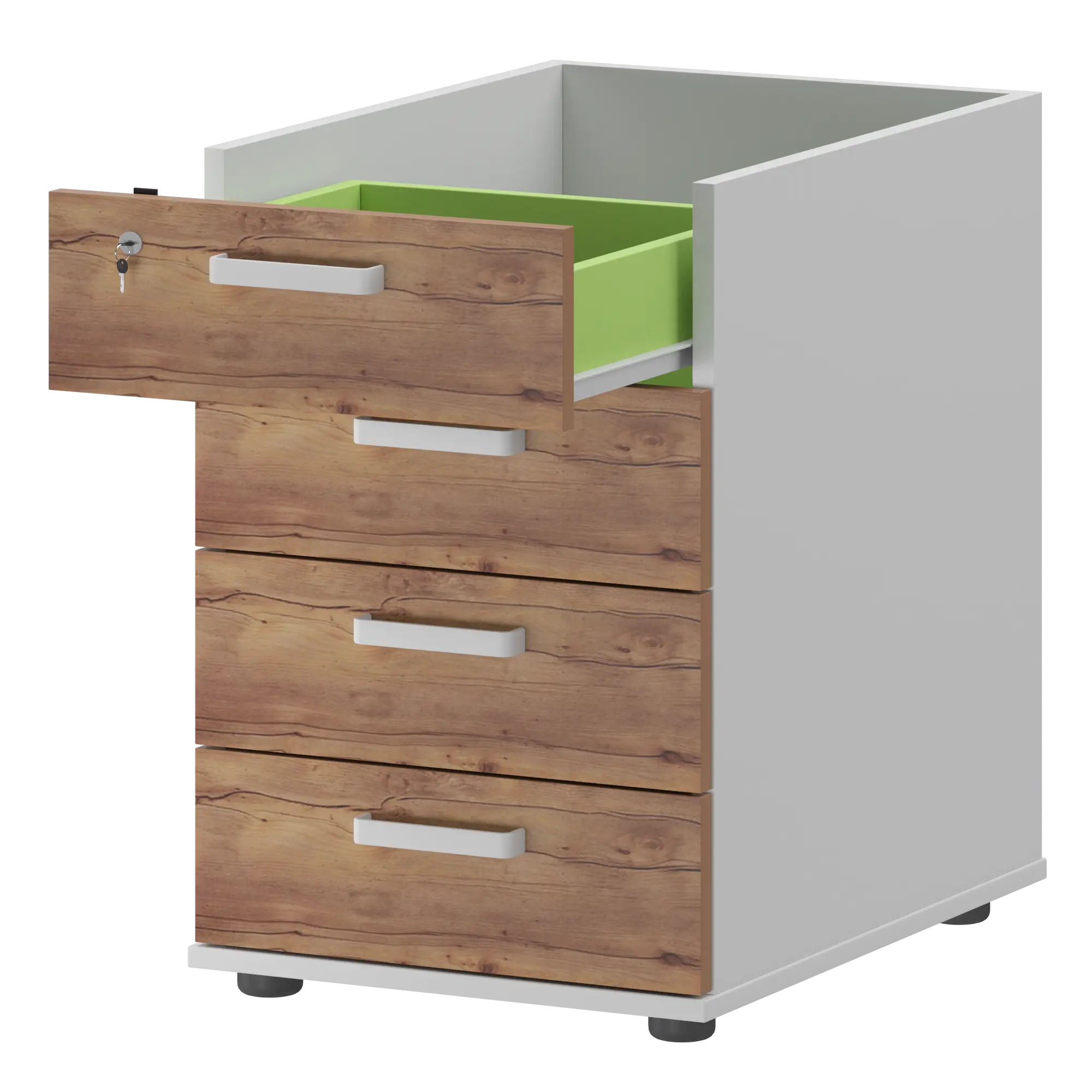 Корпус тумбы приставной с ЦЗ Смарт СМТ-4ПЦ  Белый/Таксония