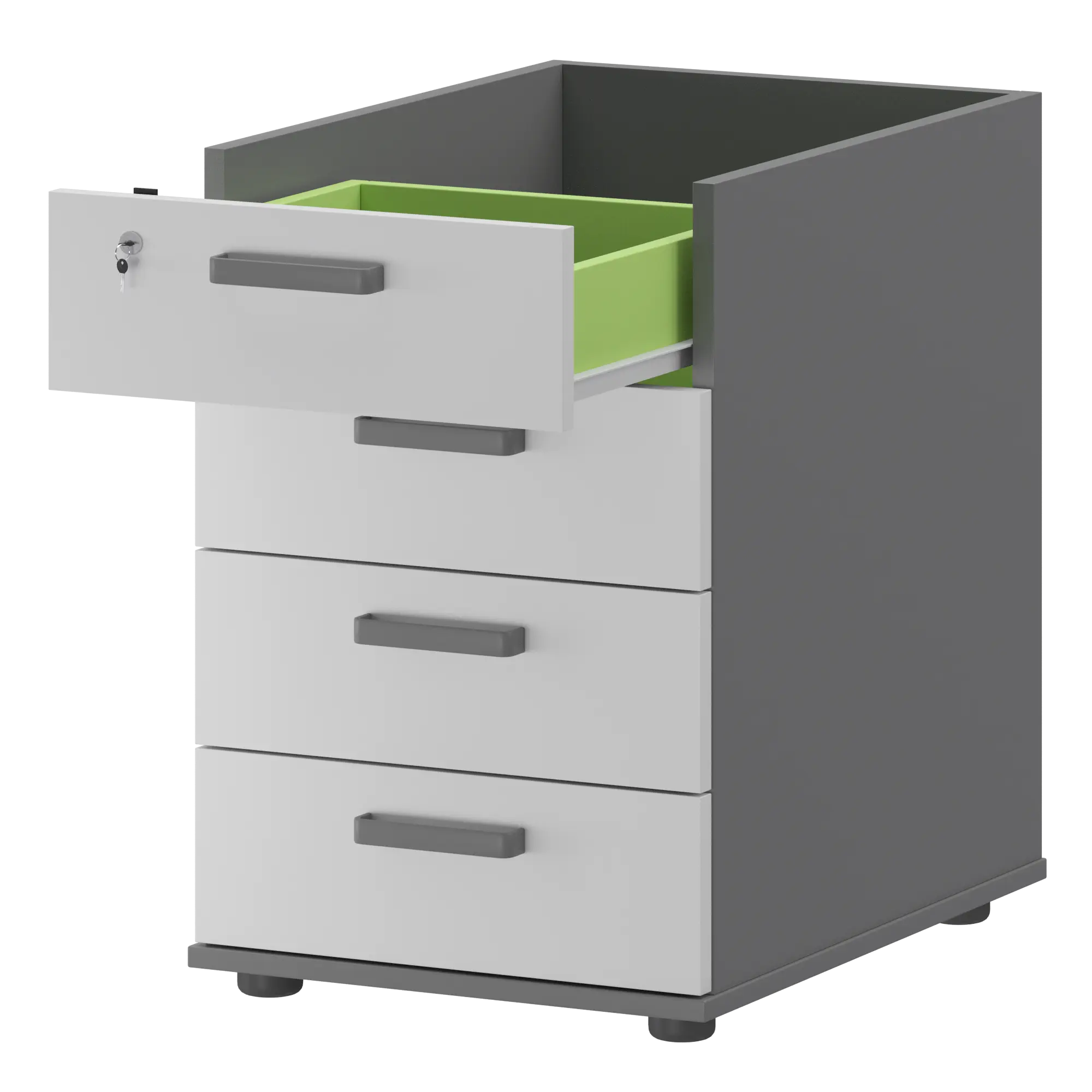 Корпус тумбы приставной с ЦЗ Смарт СМТ-4ПЦ Графит/Белый