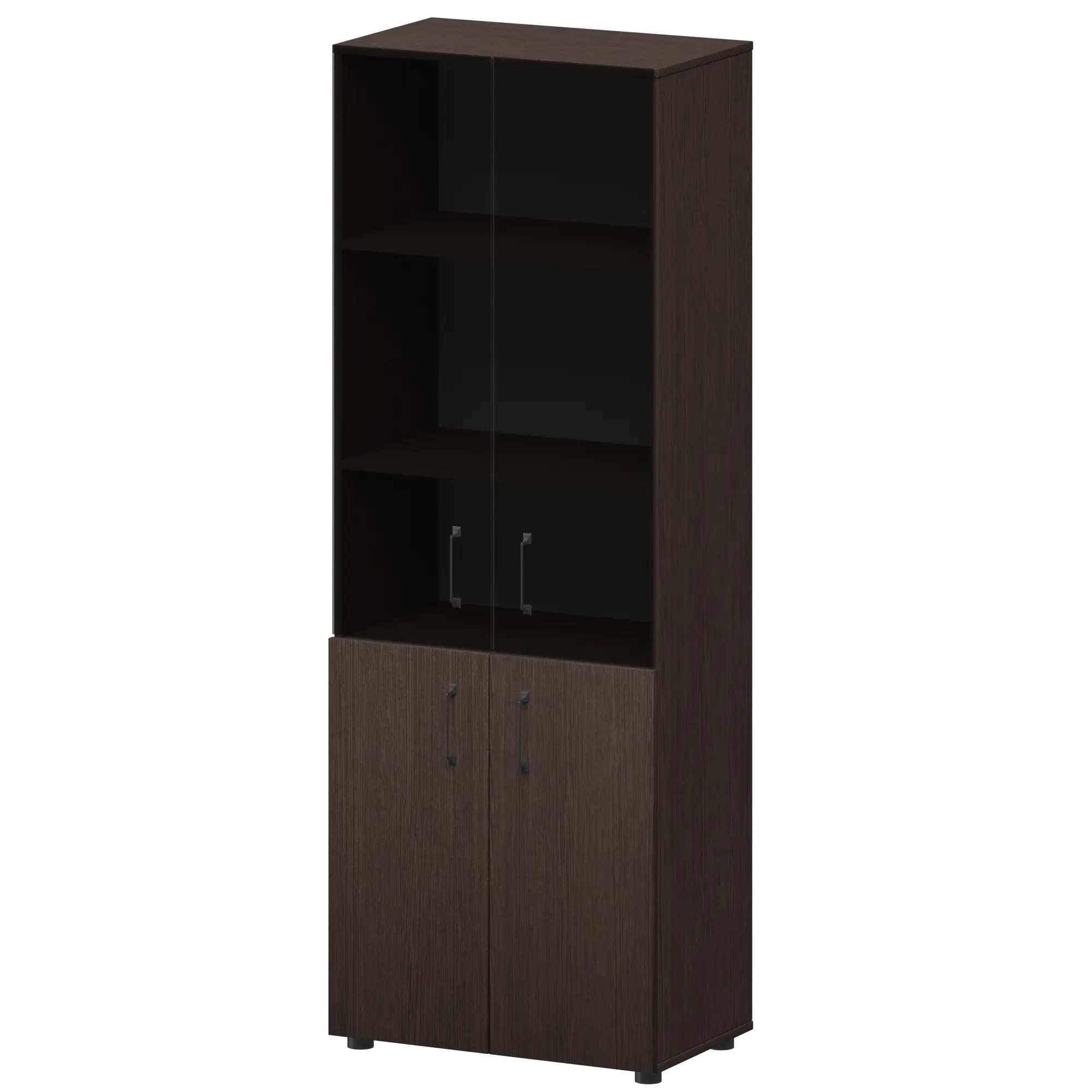 Стеллаж комбинированный с стеклянными фасадами Приоритет К-934,К-942,К-946,КФ-942,КФ-946 Дуб венге