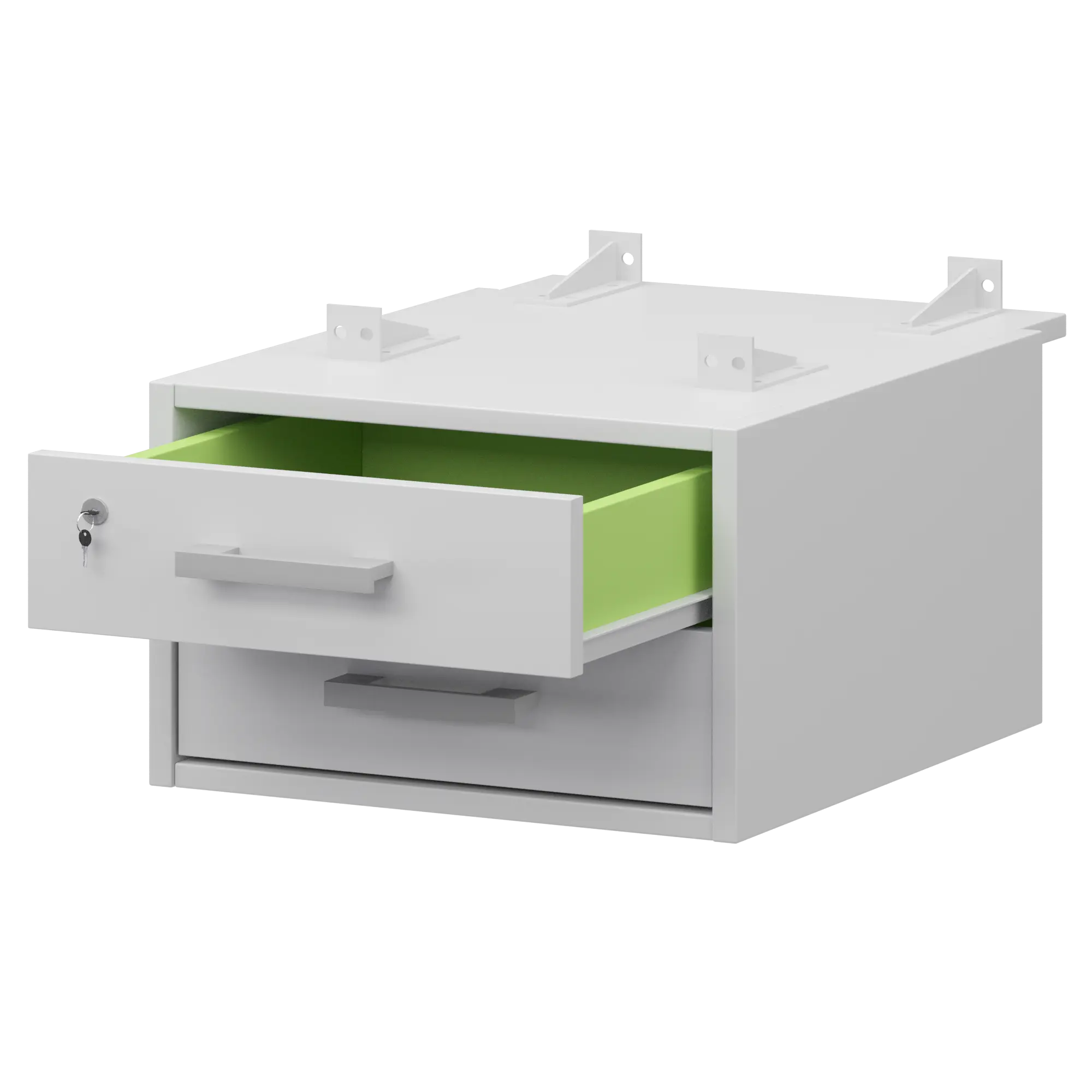 Тумба подвесная для столов на м/каркасе гл.730 мм Арго-М АМТ2-02М.73 Белый/Белый