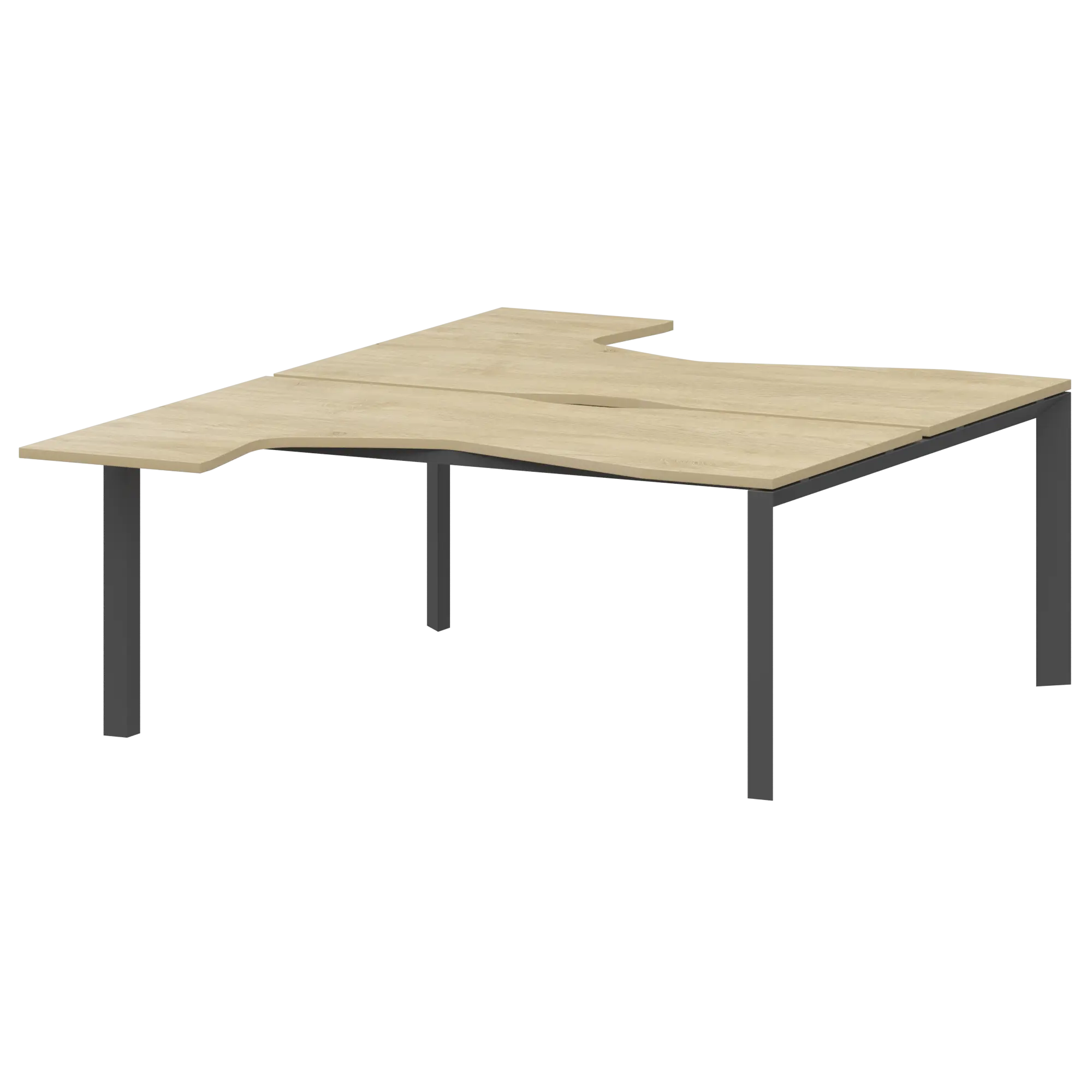 Бенч эргономичный на 2 рабочих места на металлокаркасе Аргентум-МП НТМП.П.Б2-060 Баттл Рок/Антрацит