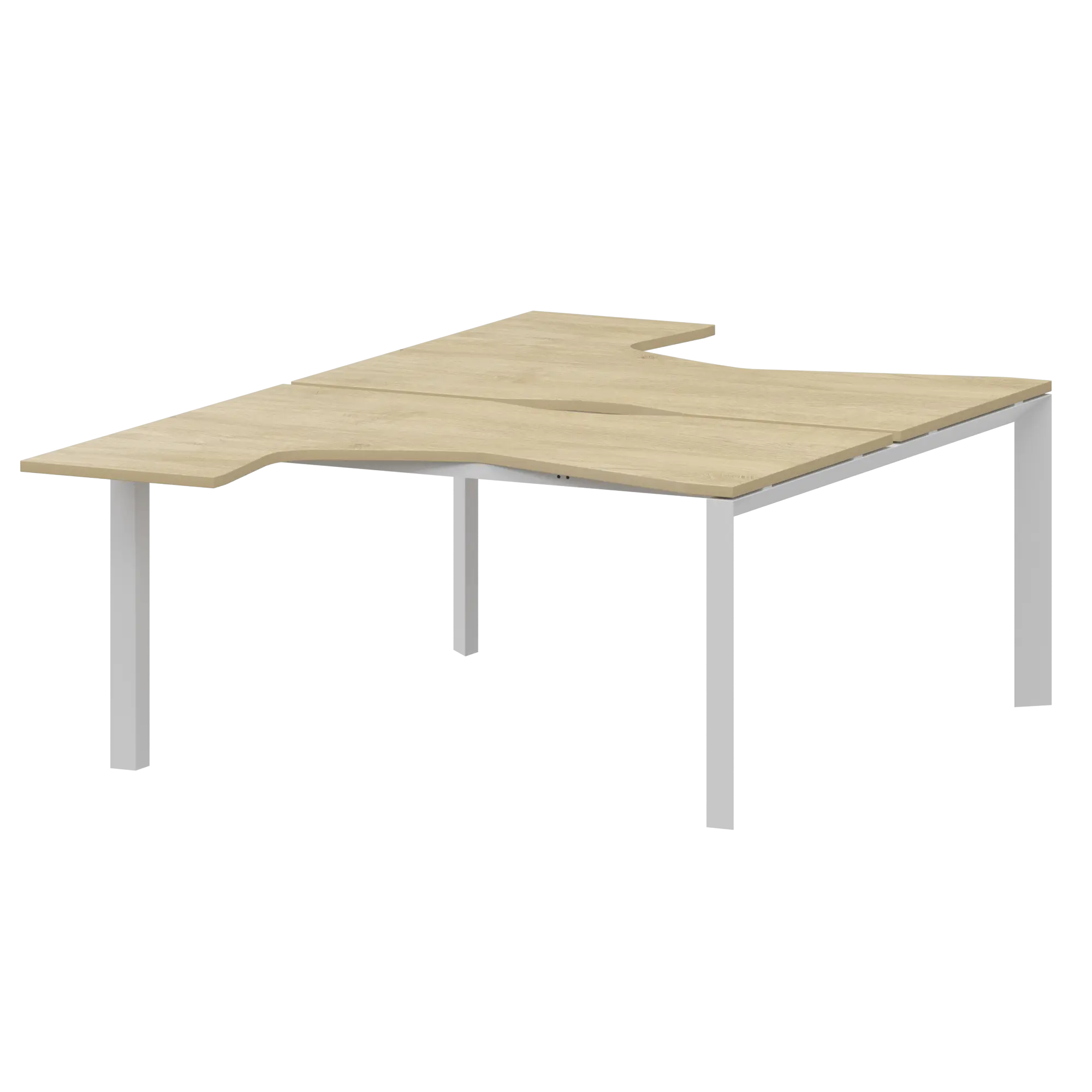 Бенч эргономичный на 2 рабочих места на металлокаркасе Аргентум-МП НТМП.П.Б2-040 Баттл Рок/Белый