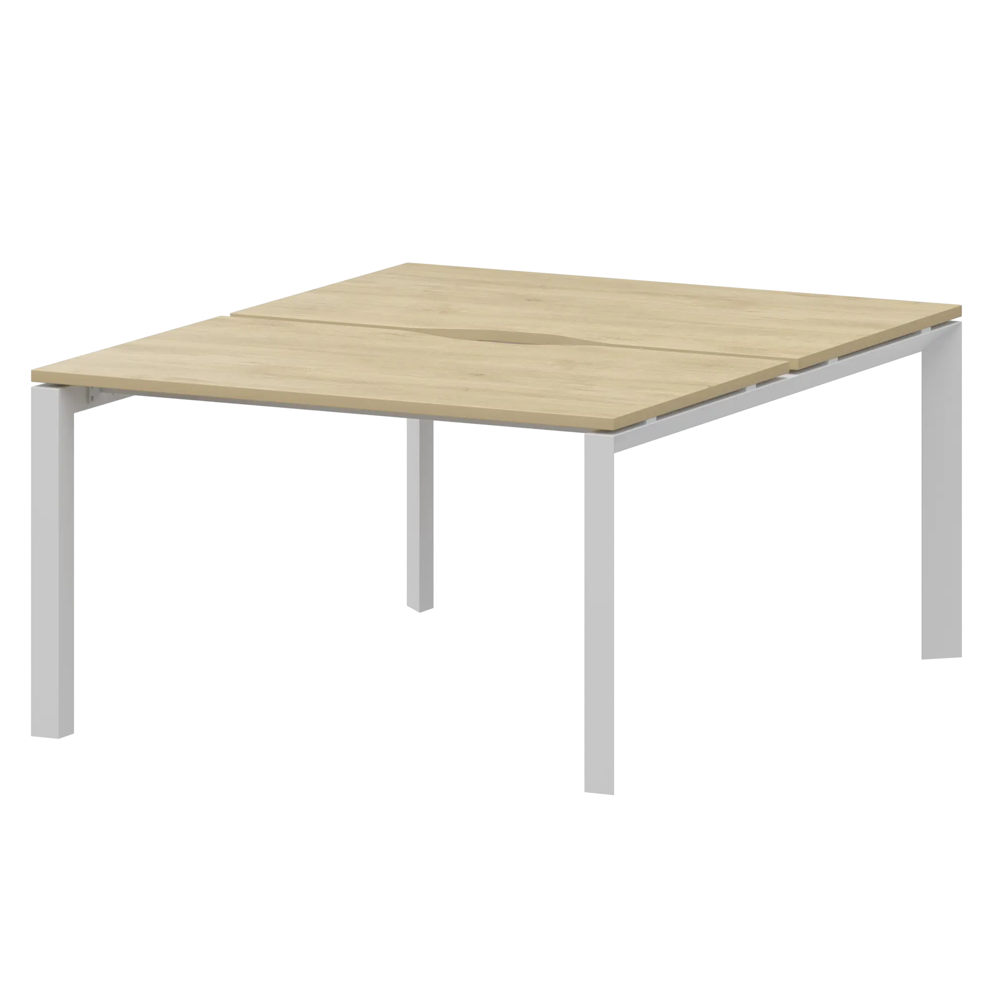 Бенч двойной на 2 рабочих места на металлокаркасе Аргентум-МП НТМП.П.Б2-120 Баттл Рок/Белый