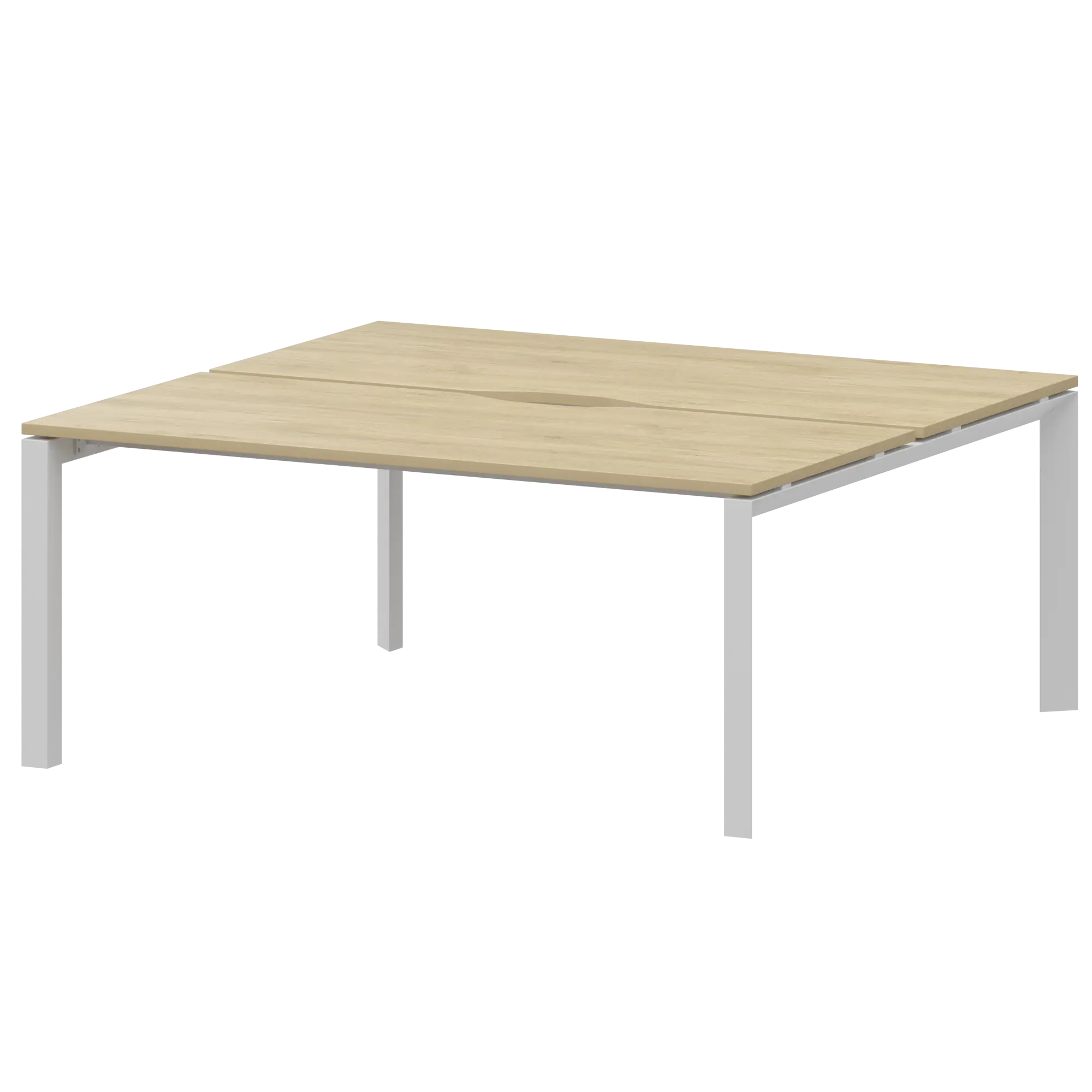 Бенч двойной на 2 рабочих места на металлокаркасе Аргентум-МП НТМП.П.Б2-160 Баттл Рок/Белый