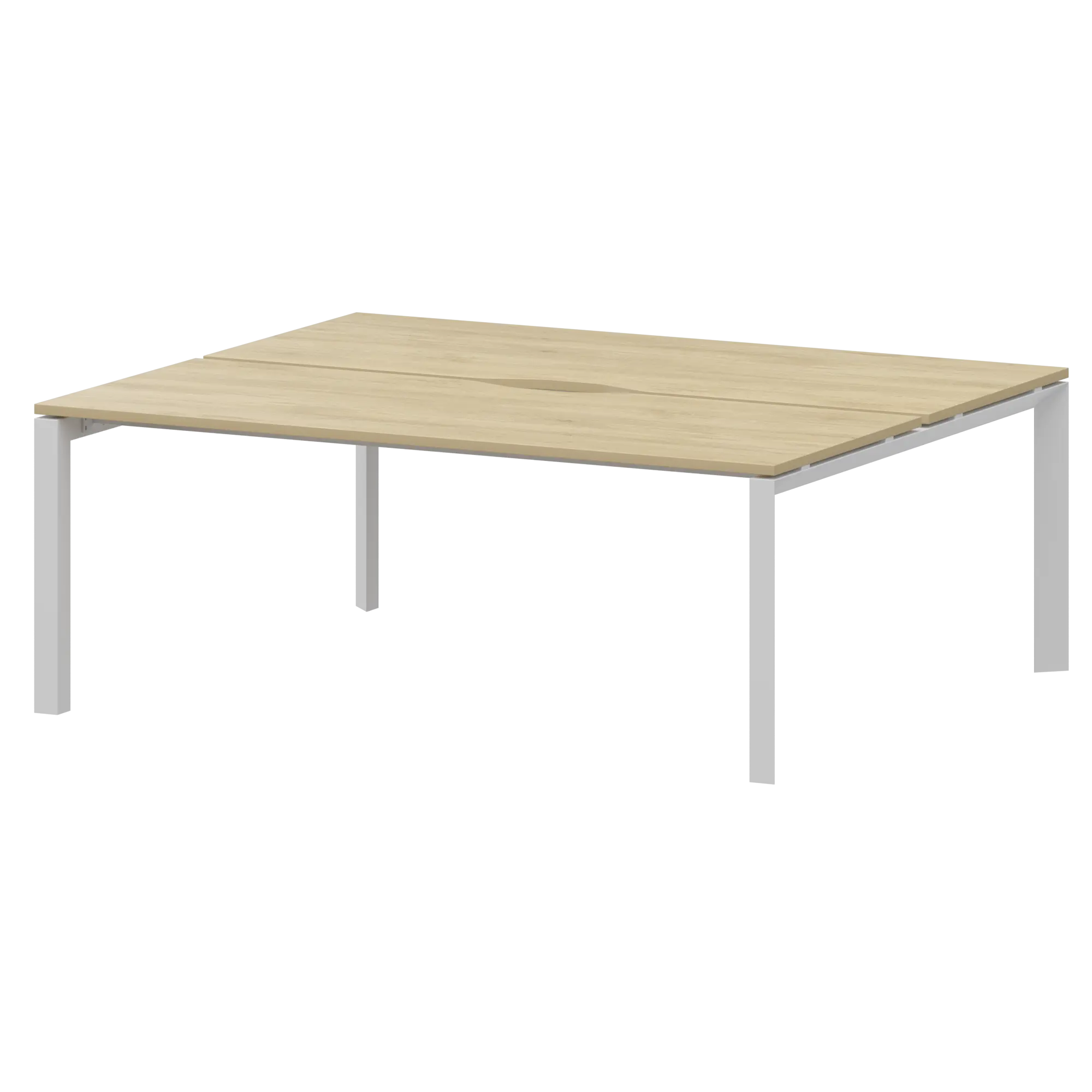 Бенч двойной на 2 рабочих места на металлокаркасе Аргентум-МП НТМП.П.Б2-200 Баттл Рок/Белый