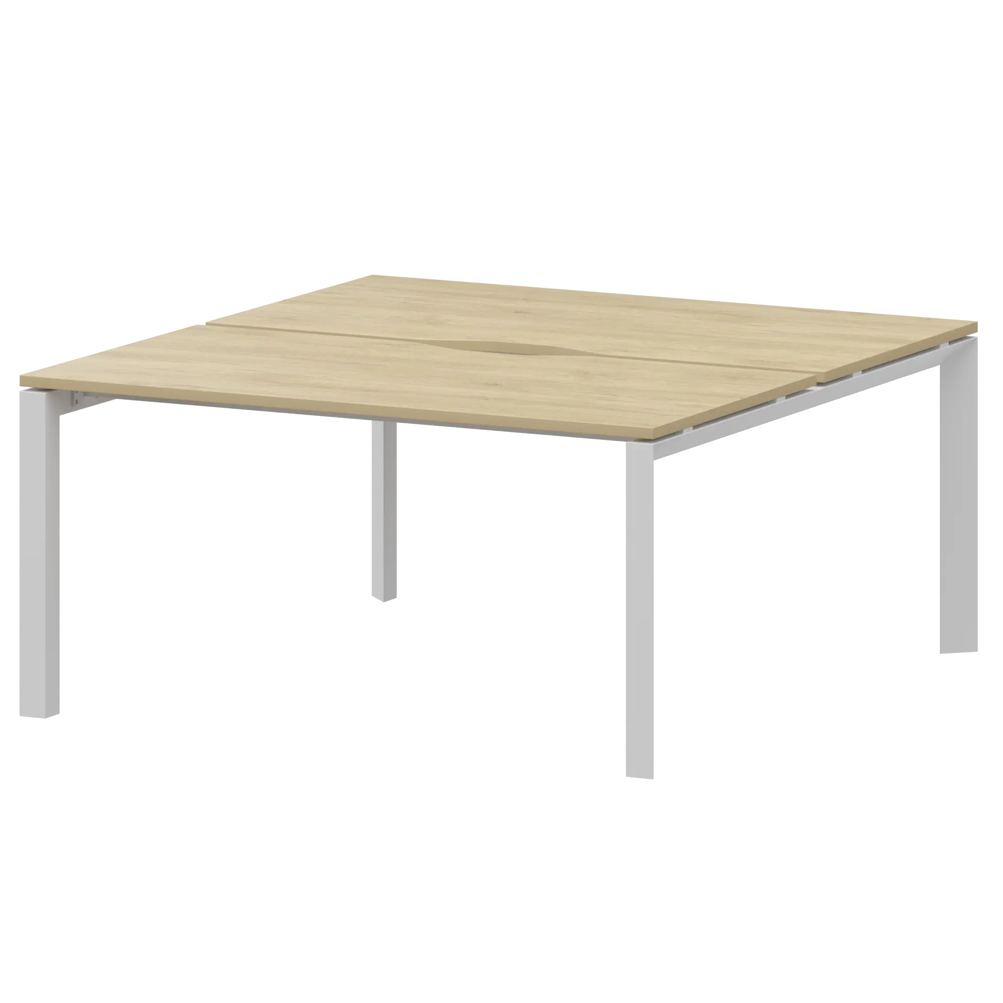 Бенч двойной на 2 рабочих места на металлокаркасе Аргентум-МП НТМП.П.Б2-140 Баттл Рок/Белый