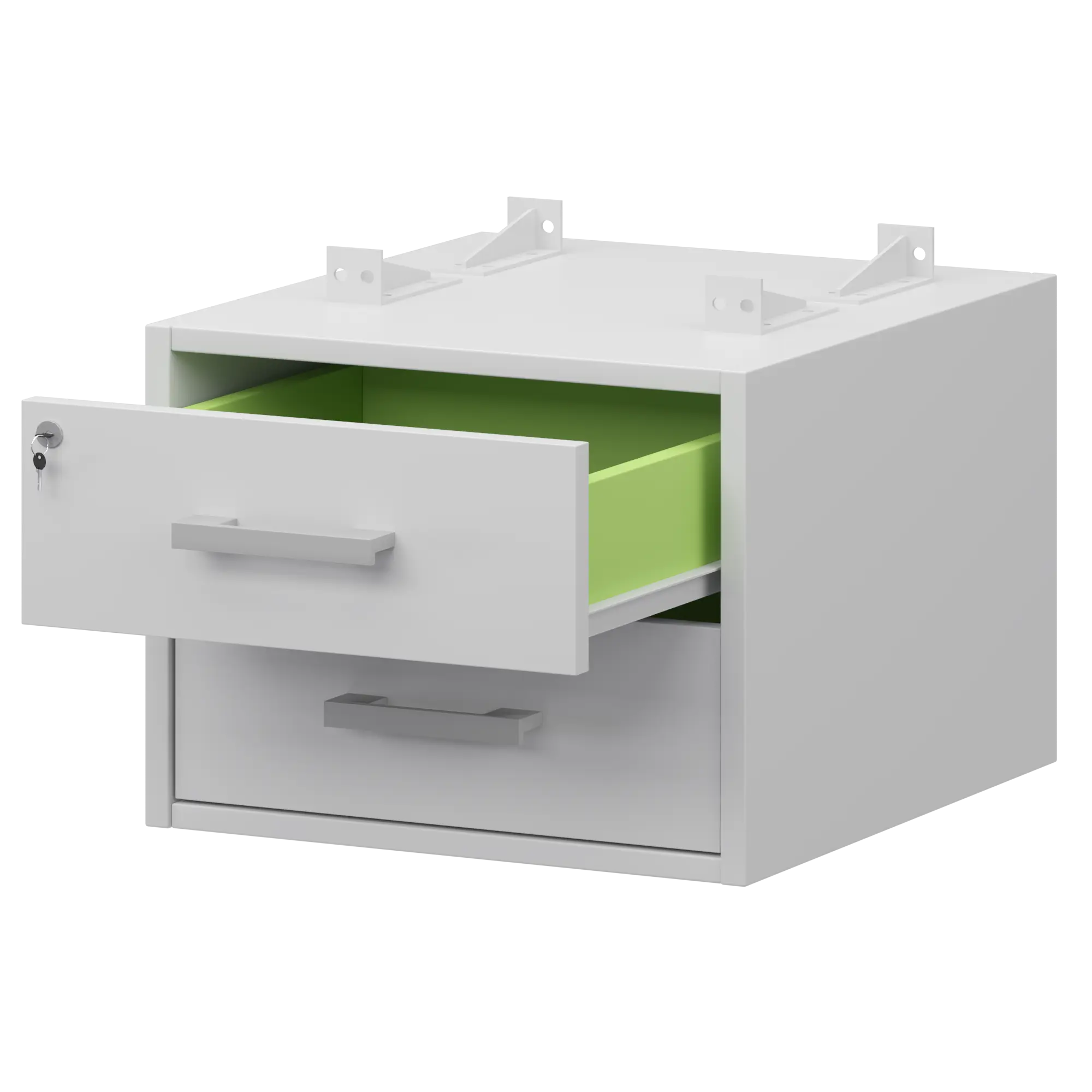 Тумба подвесная для столов на м/каркасе гл.600 мм Арго-М АМТ2-02Ц.60 Белый/Белый