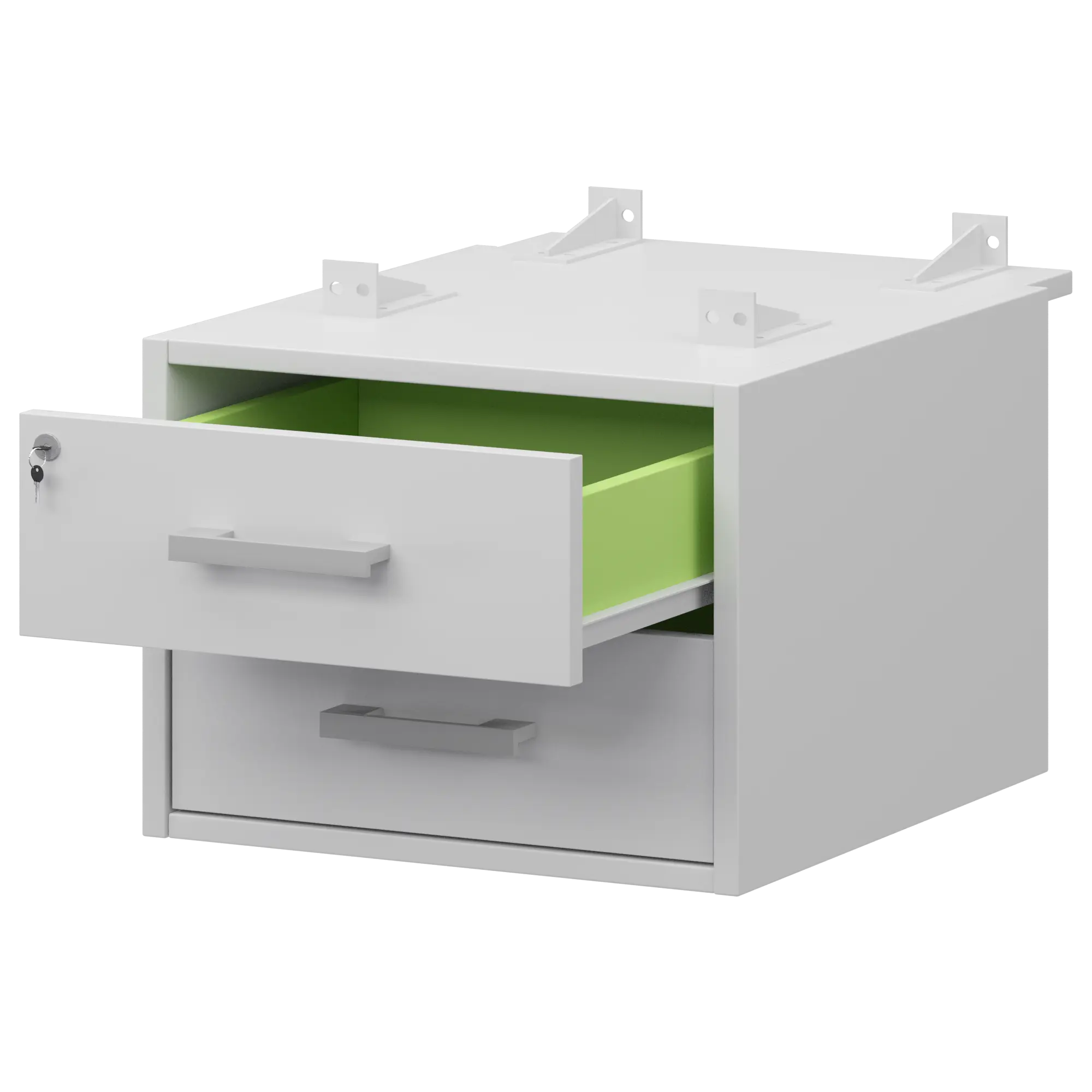 Тумба подвесная для столов на м/каркасе гл.730 мм Арго-М АМТ2-02Ц.73 Белый/Белый