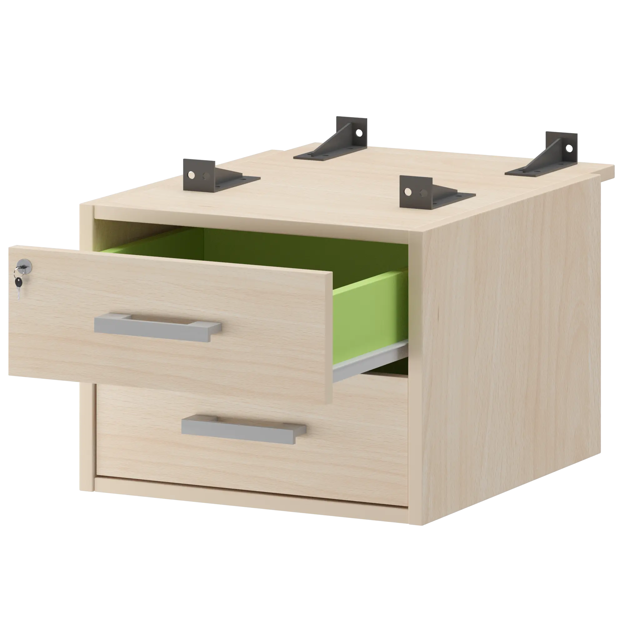 Тумба подвесная для столов на м/каркасе гл.730 мм Арго-М АМТ2-02Ц.73 Бук