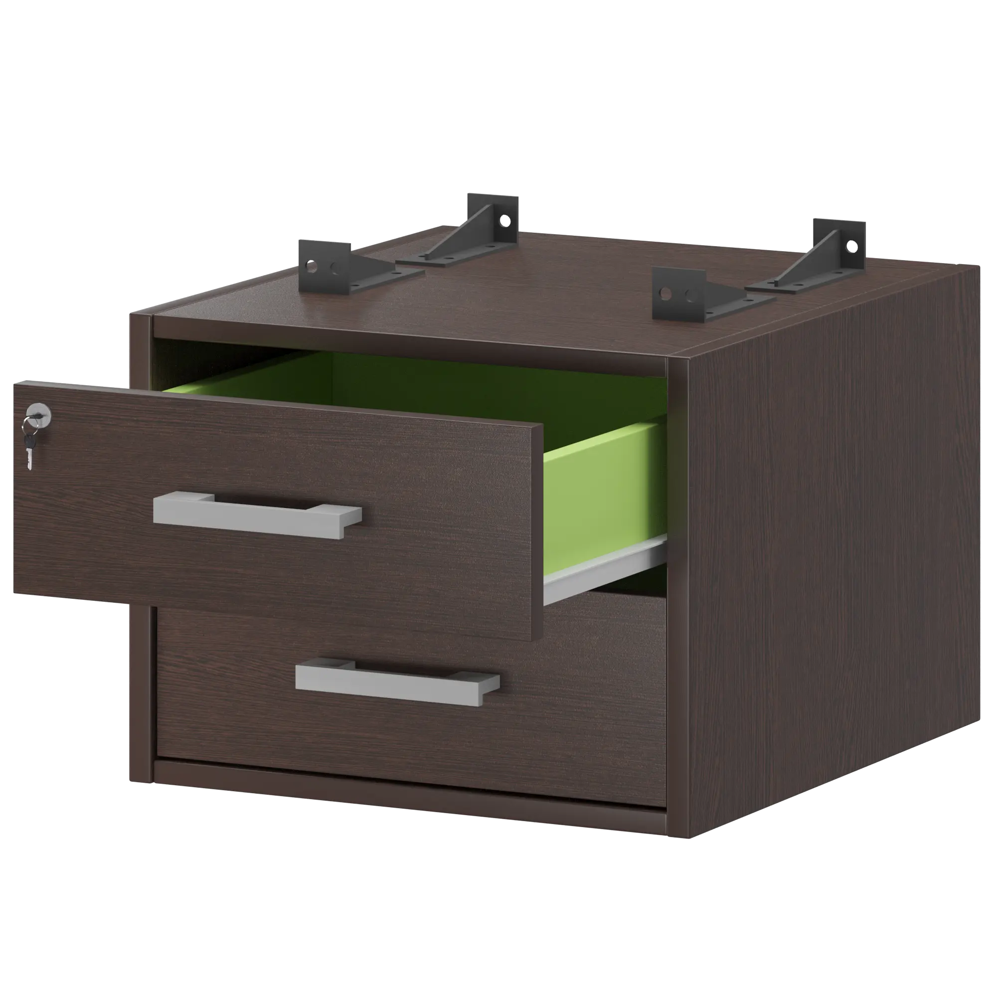 Тумба подвесная для столов на м/каркасе гл.600 мм Арго-М АМТ2-02Ц.60 Дуб венге