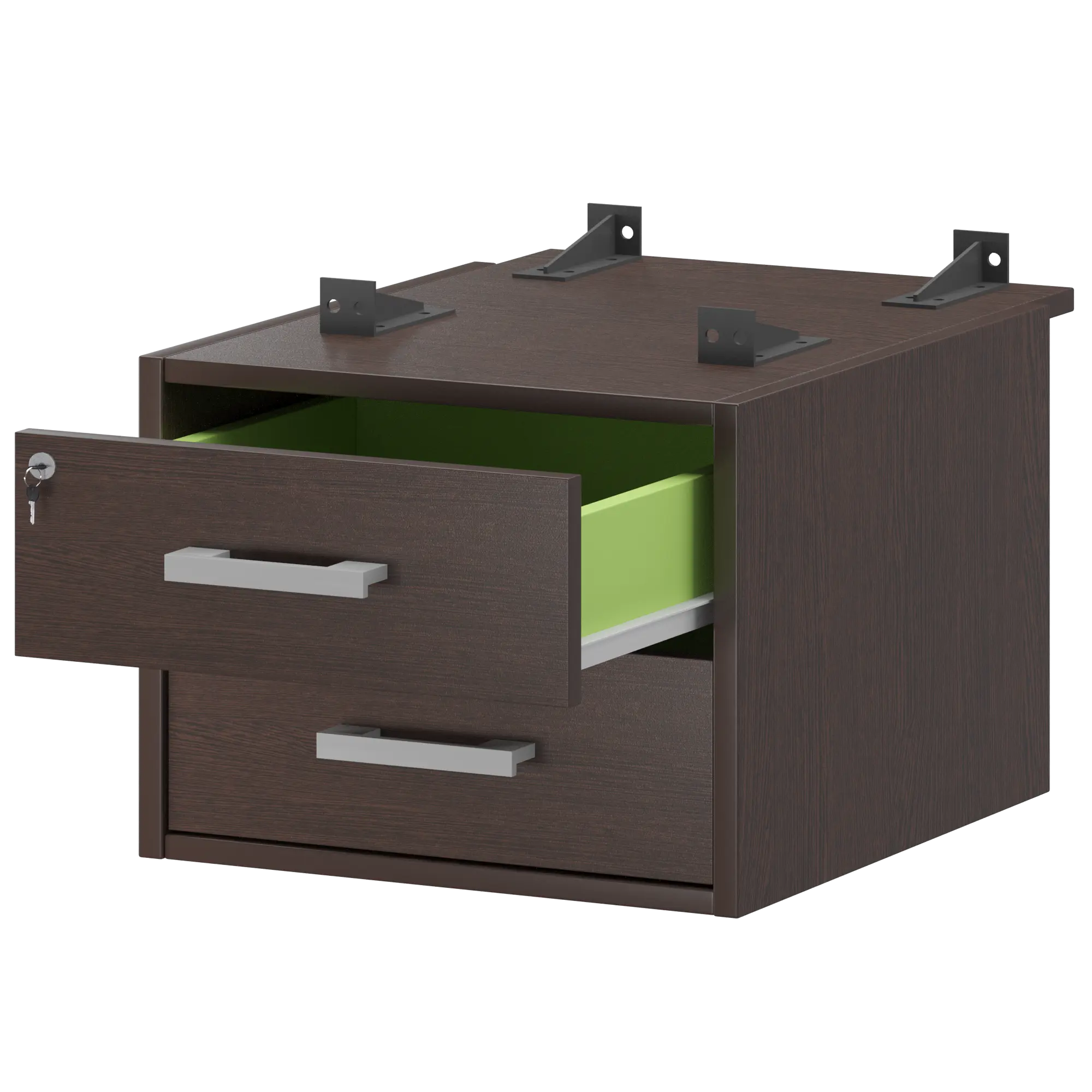 Тумба подвесная для столов на м/каркасе гл.730 мм Арго-М АМТ2-02Ц.73 Дуб венге