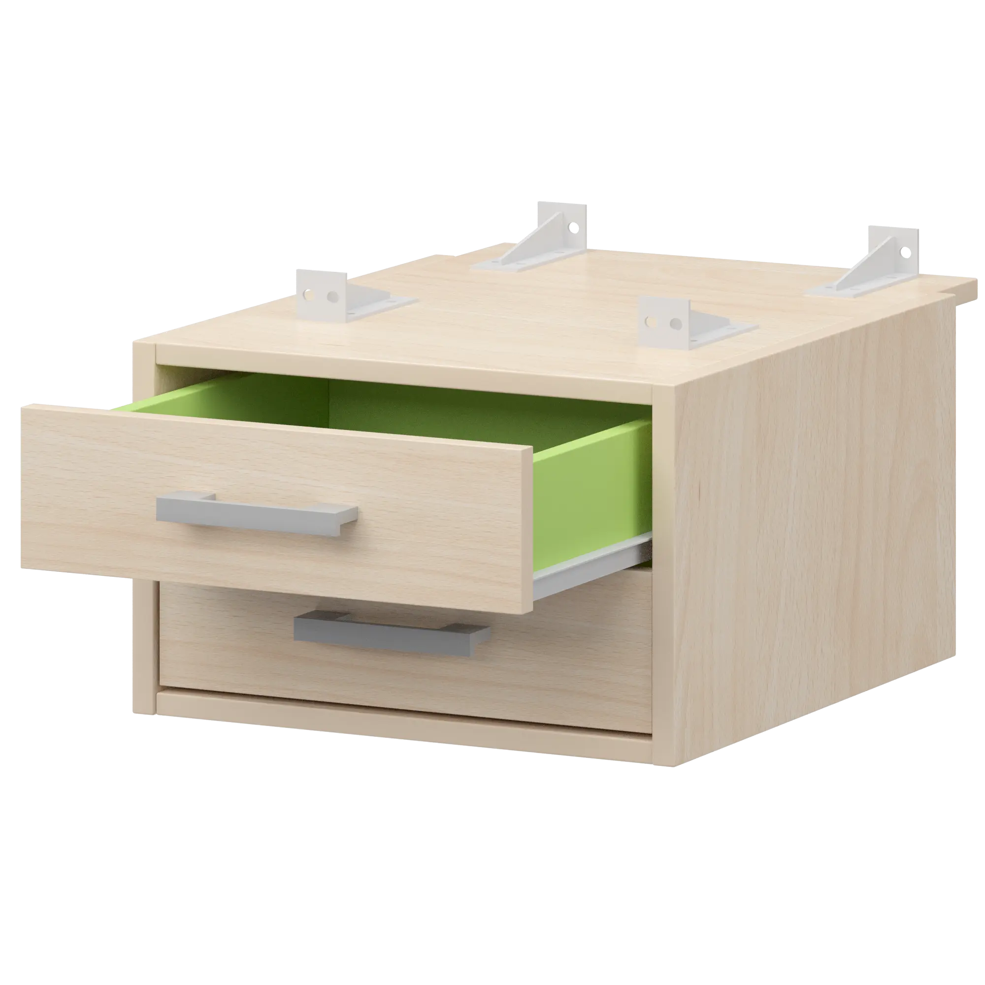 Тумба подвесная для столов на м/каркасе гл.730 мм Арго-М АМТ2-02.73 Бук/Белый