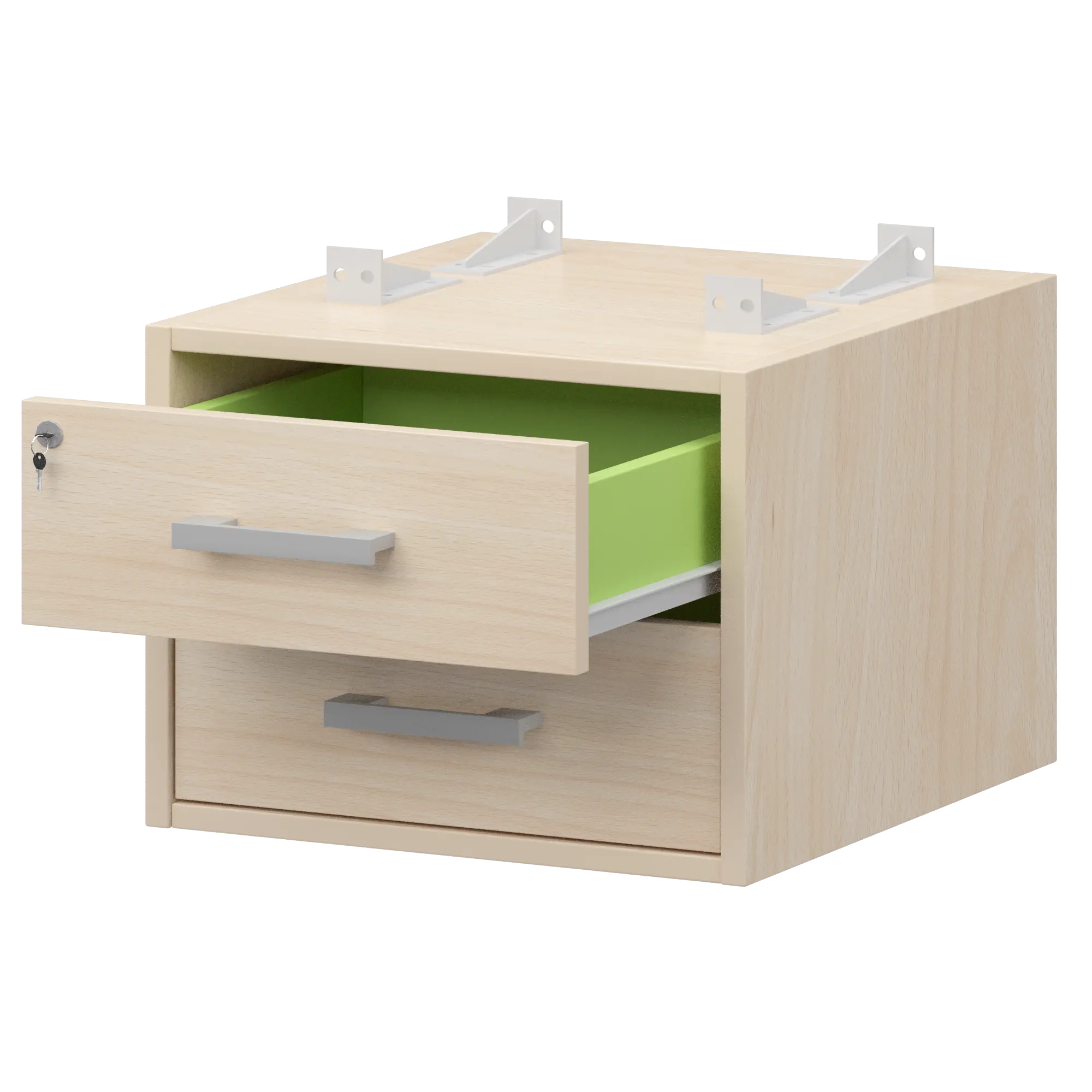 Тумба подвесная для столов на м/каркасе гл.600 мм Арго-М АМТ2-02Ц.60 Бук/Белый