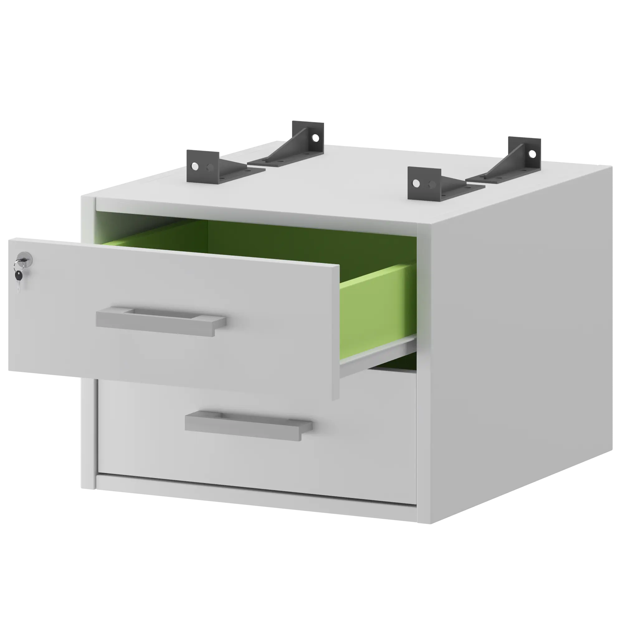 Тумба подвесная для столов на м/каркасе гл.600 мм Арго-М АМТ2-02Ц.60 Белый