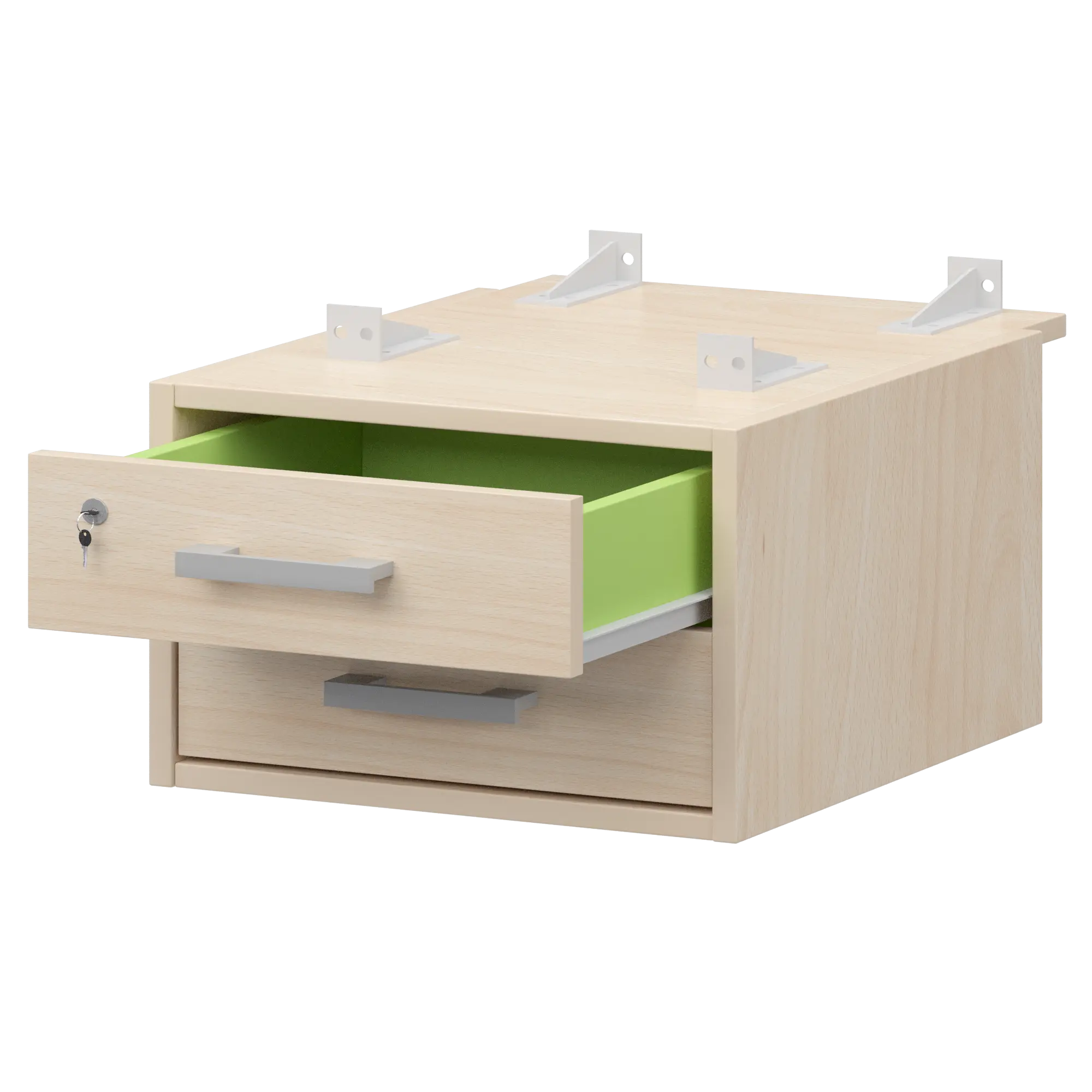 Тумба подвесная для столов на м/каркасе гл.730 мм Арго-М АМТ2-02М.73 Бук/Белый