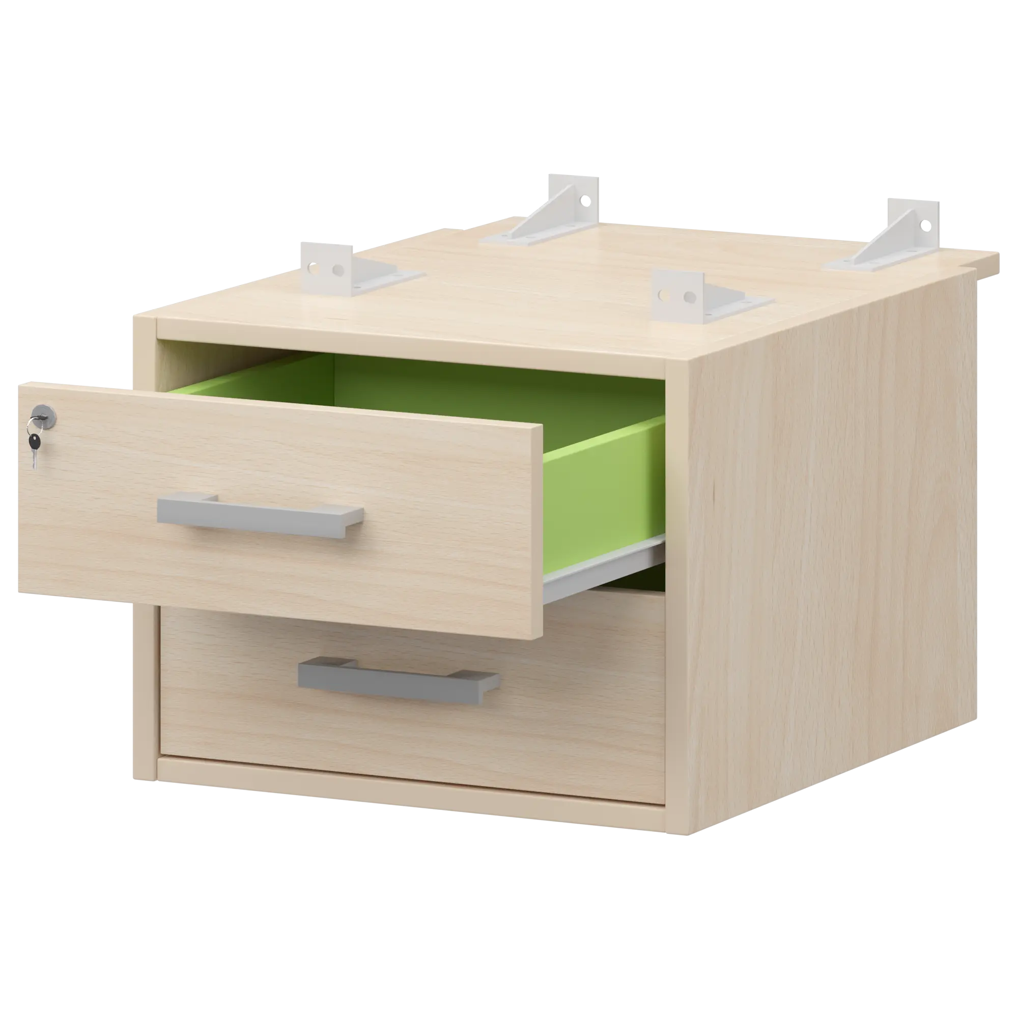 Тумба подвесная для столов на м/каркасе гл.730 мм Арго-М АМТ2-02Ц.73 Бук/Белый