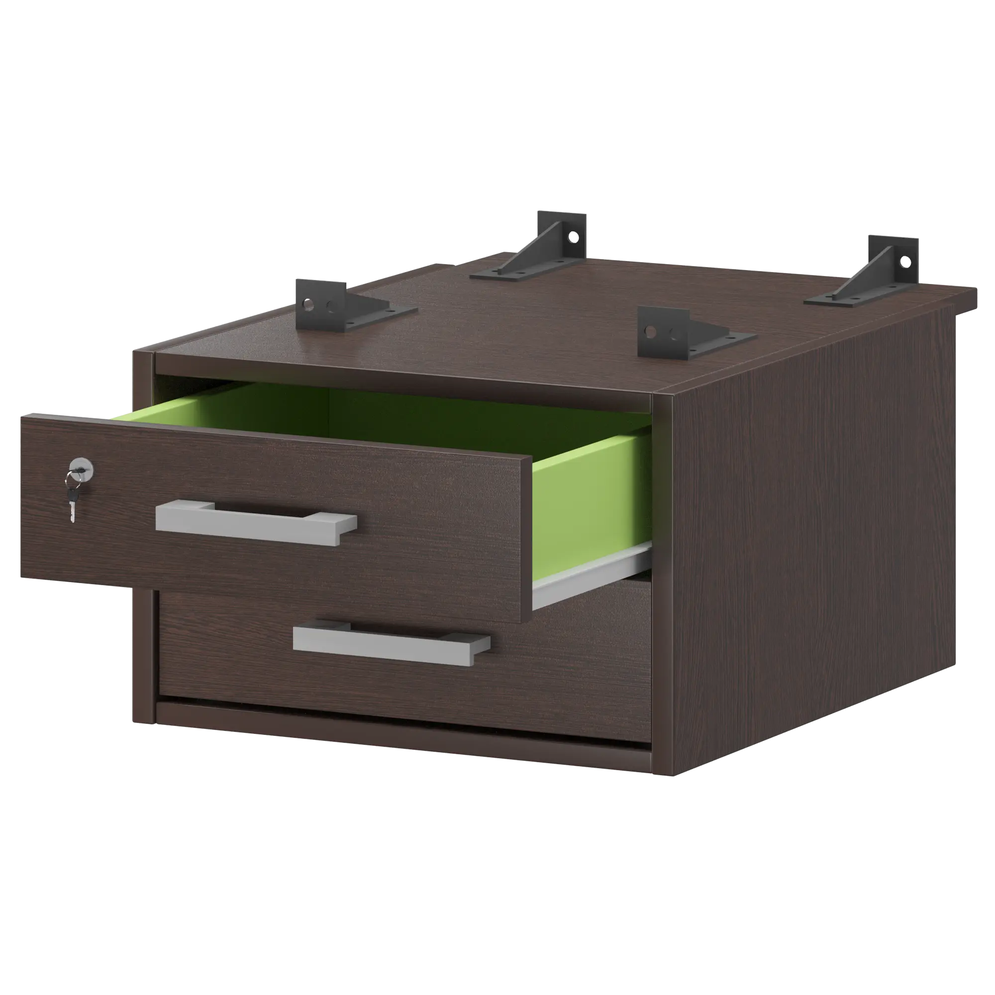 Тумба подвесная для столов на м/каркасе гл.730 мм Арго-М АМТ2-02М.73 Дуб венге