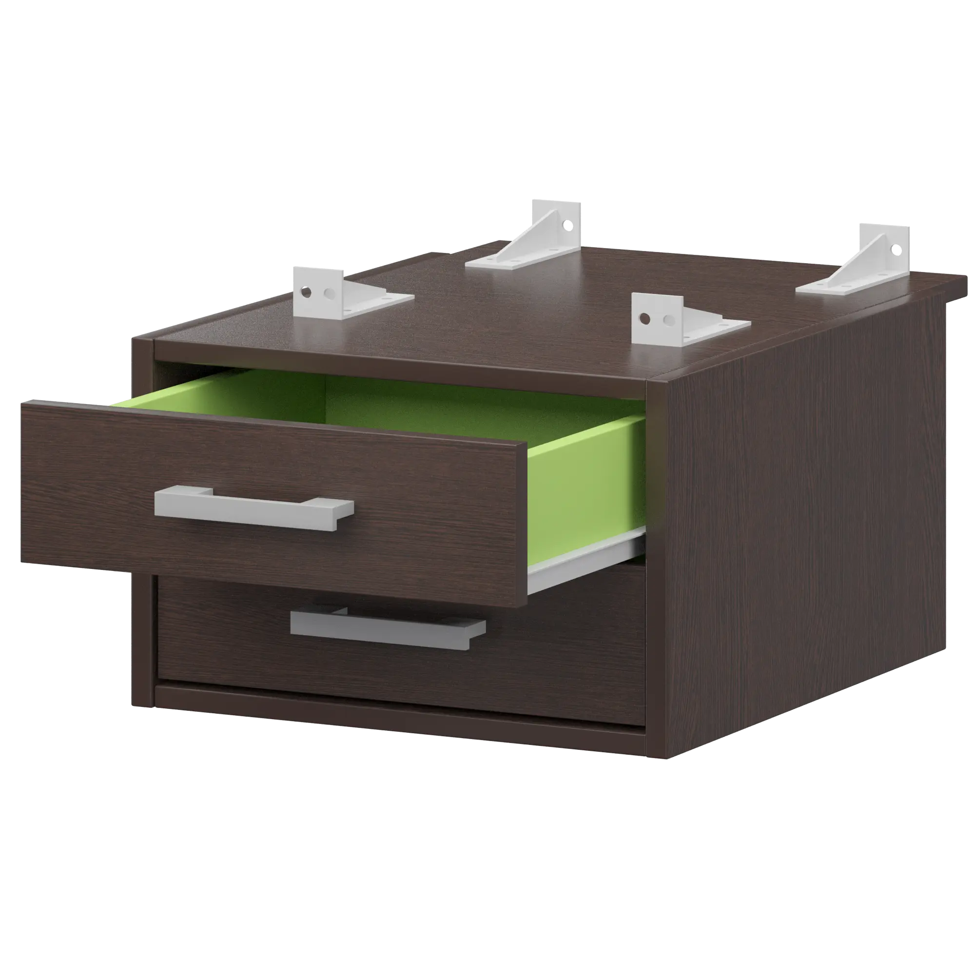 Тумба подвесная для столов на м/каркасе гл.730 мм Арго-М АМТ2-02.73 Дуб венге/Белый