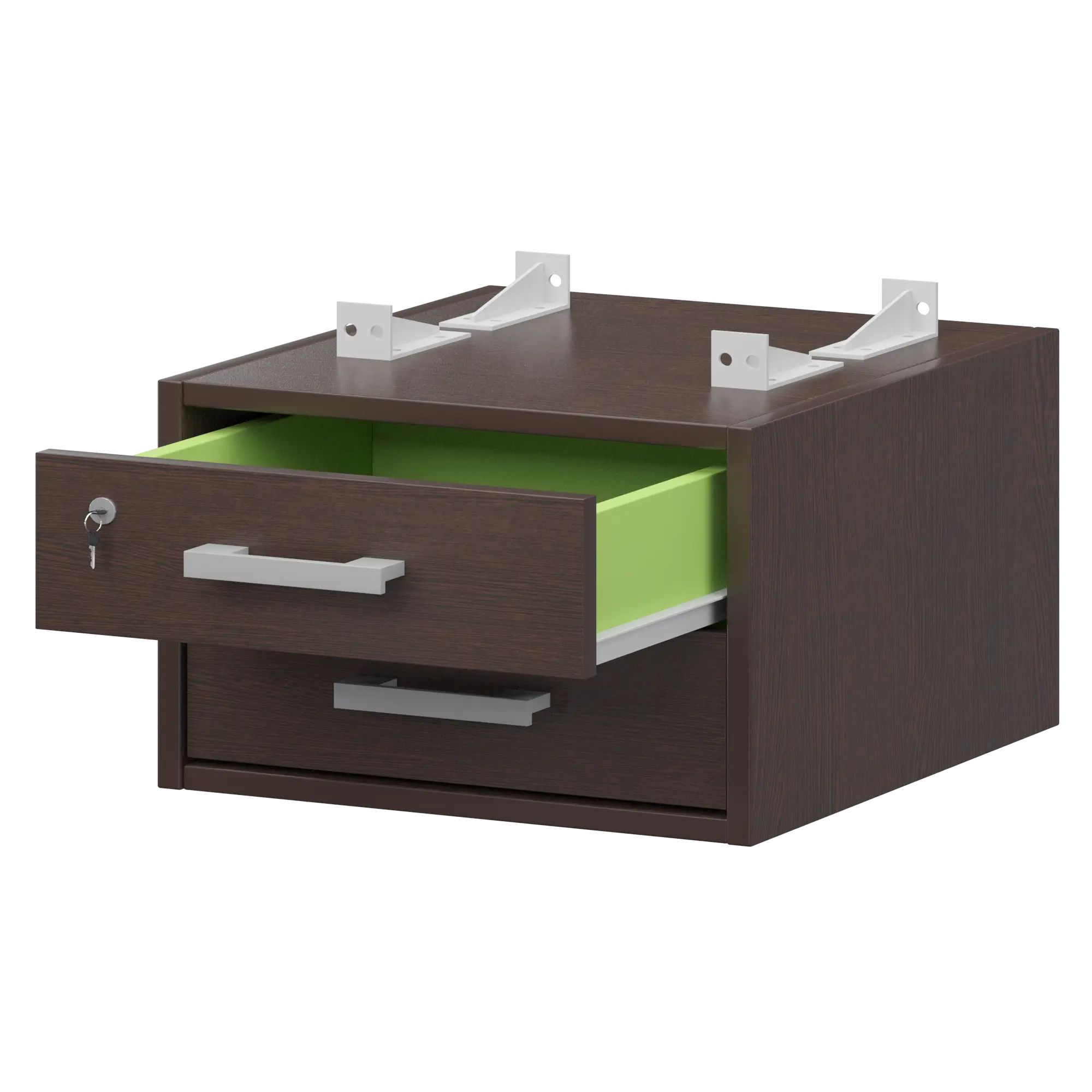 Тумба подвесная для столов на м/каркасе гл.600 мм Арго-М АМТ2-02М.60 Дуб венге/Белый