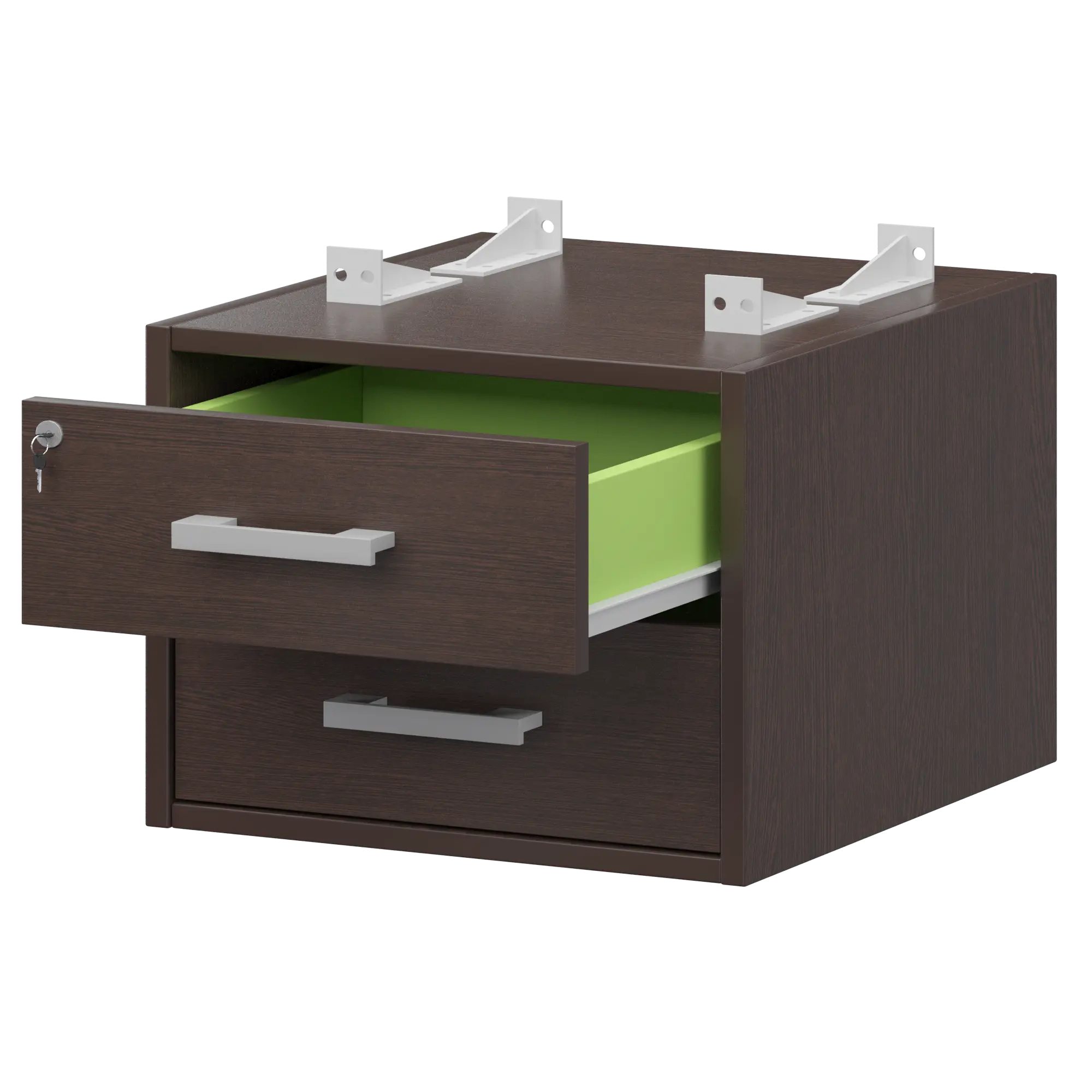 Тумба подвесная для столов на м/каркасе гл.600 мм Арго-М АМТ2-02Ц.60 Дуб венге/Белый